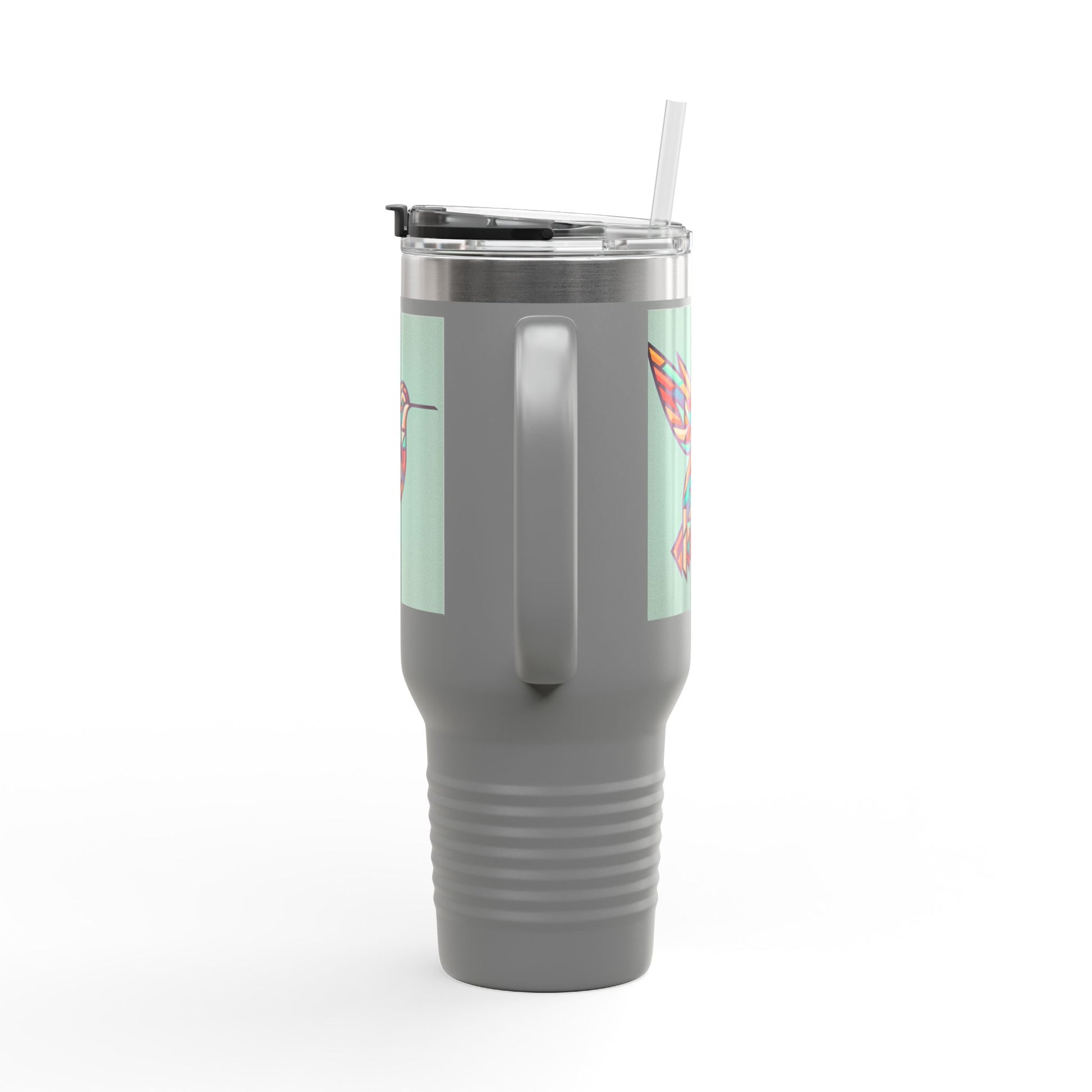 Colorful Hummingbird Insulated Travel Mug - 40oz Coffee Cup for Nature Lovers