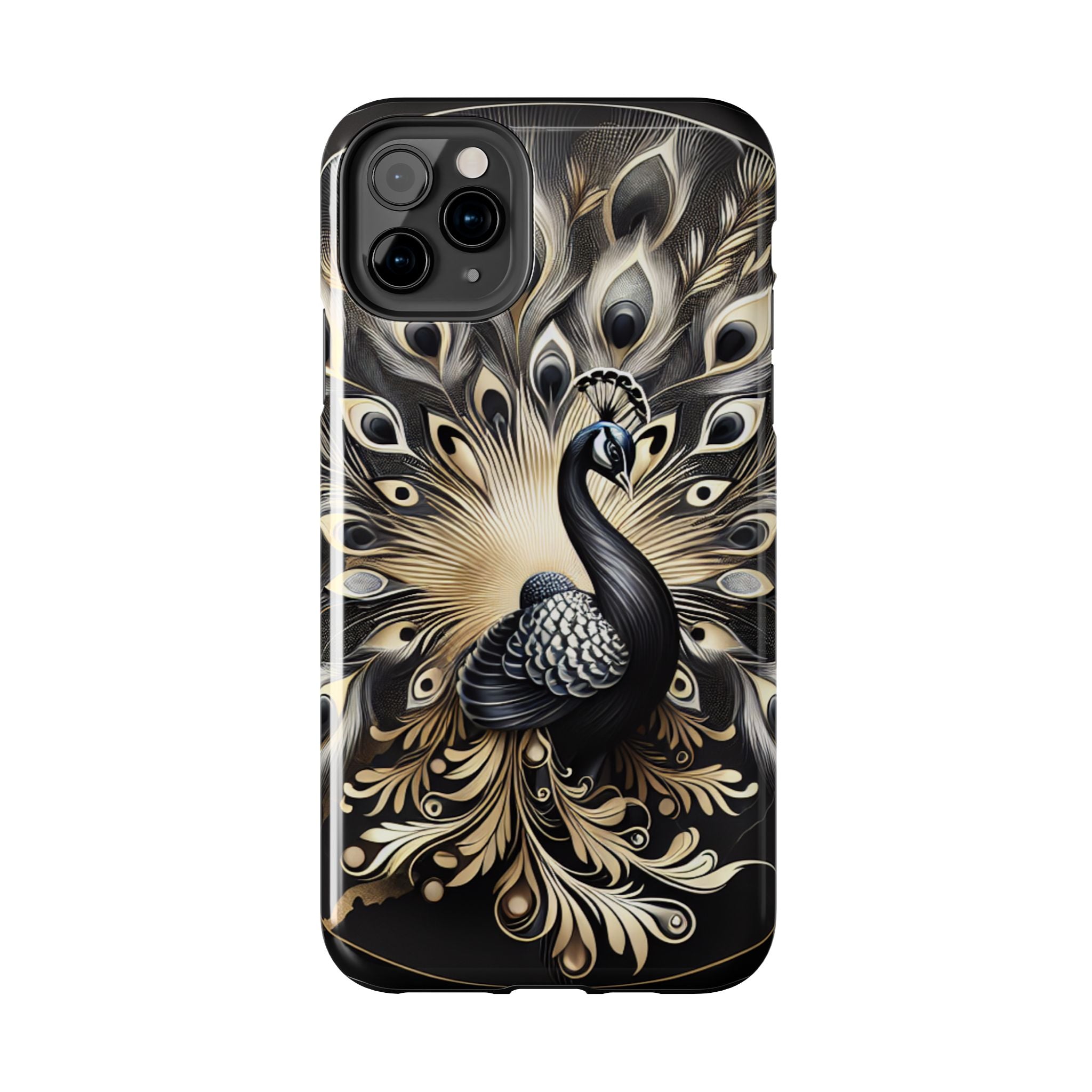 Elegant Peacock Tough Phone Case - Stylish and Durable Protection