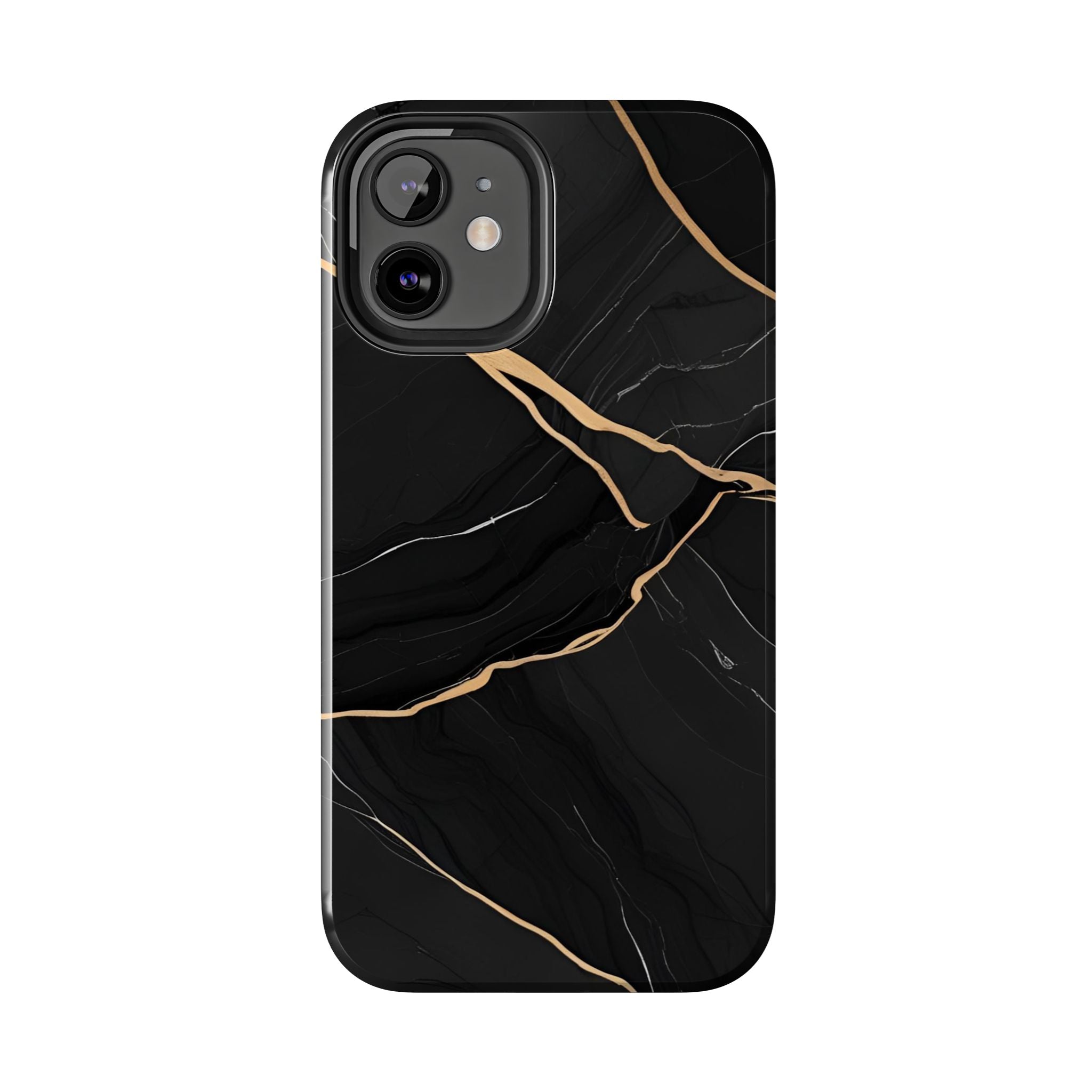 Elegant Black Marble Tough Phone Case | Stylish & Durable Protection