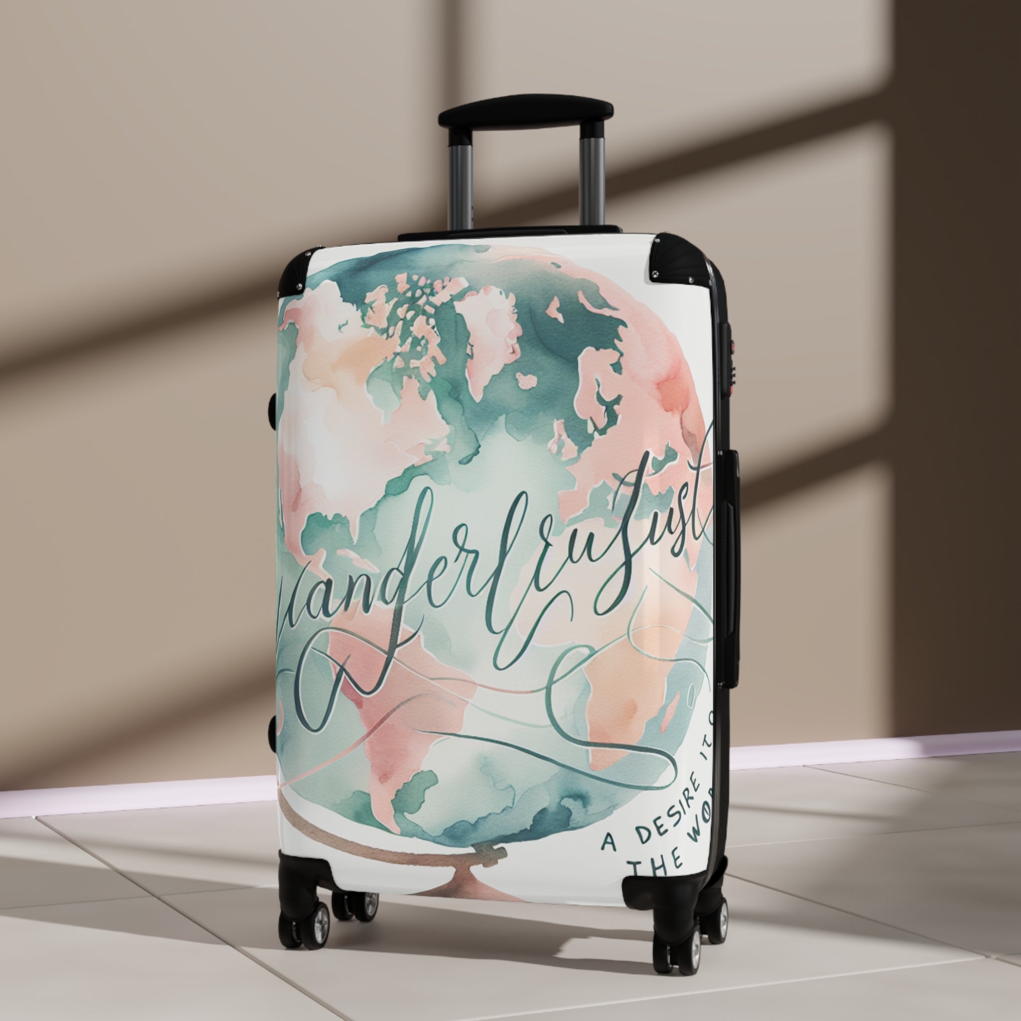 Wanderlust Suitcase with World Map Design - Travel in Style!