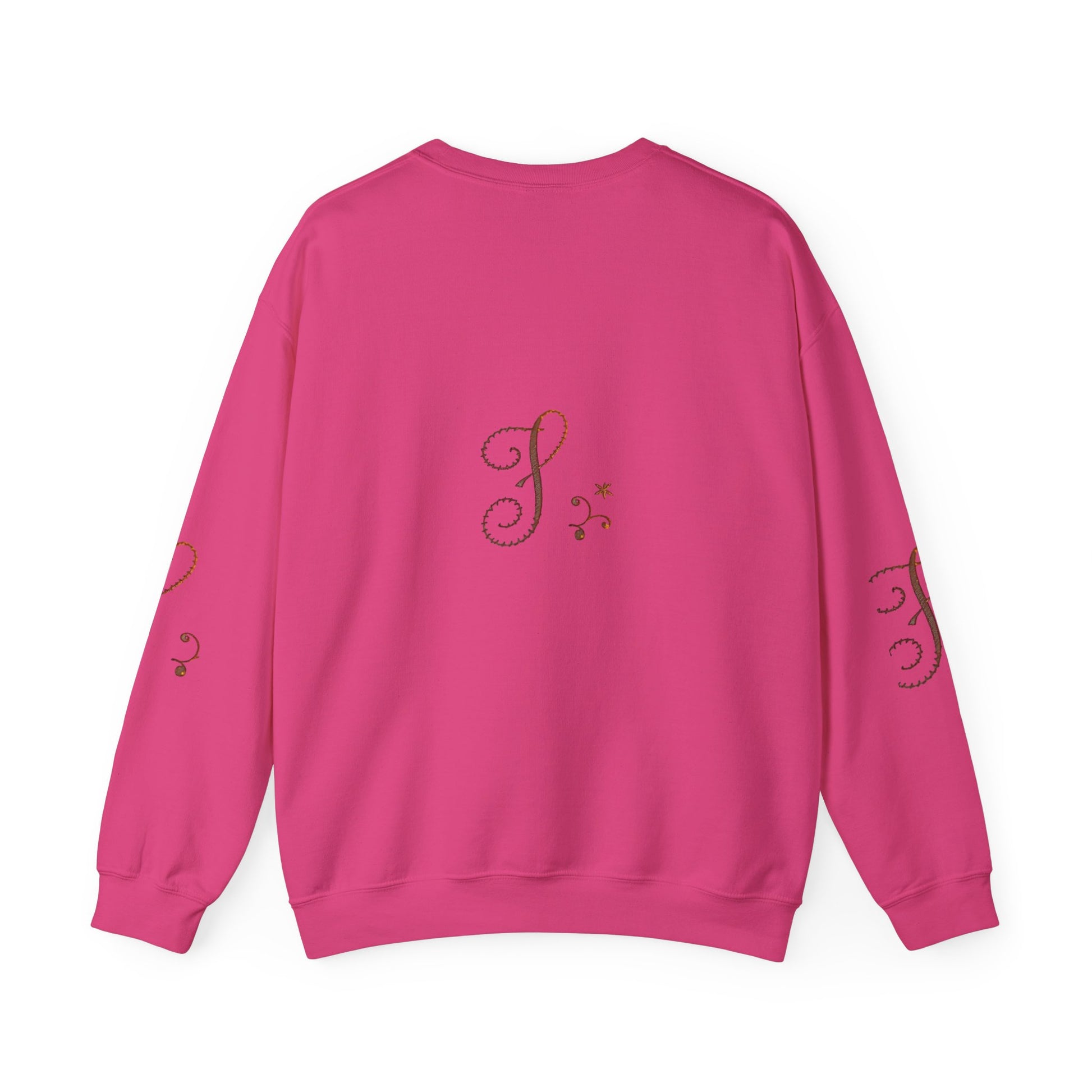 Boho-Chic Unisex Crewneck Sweatshirt with Elegant Embroidery