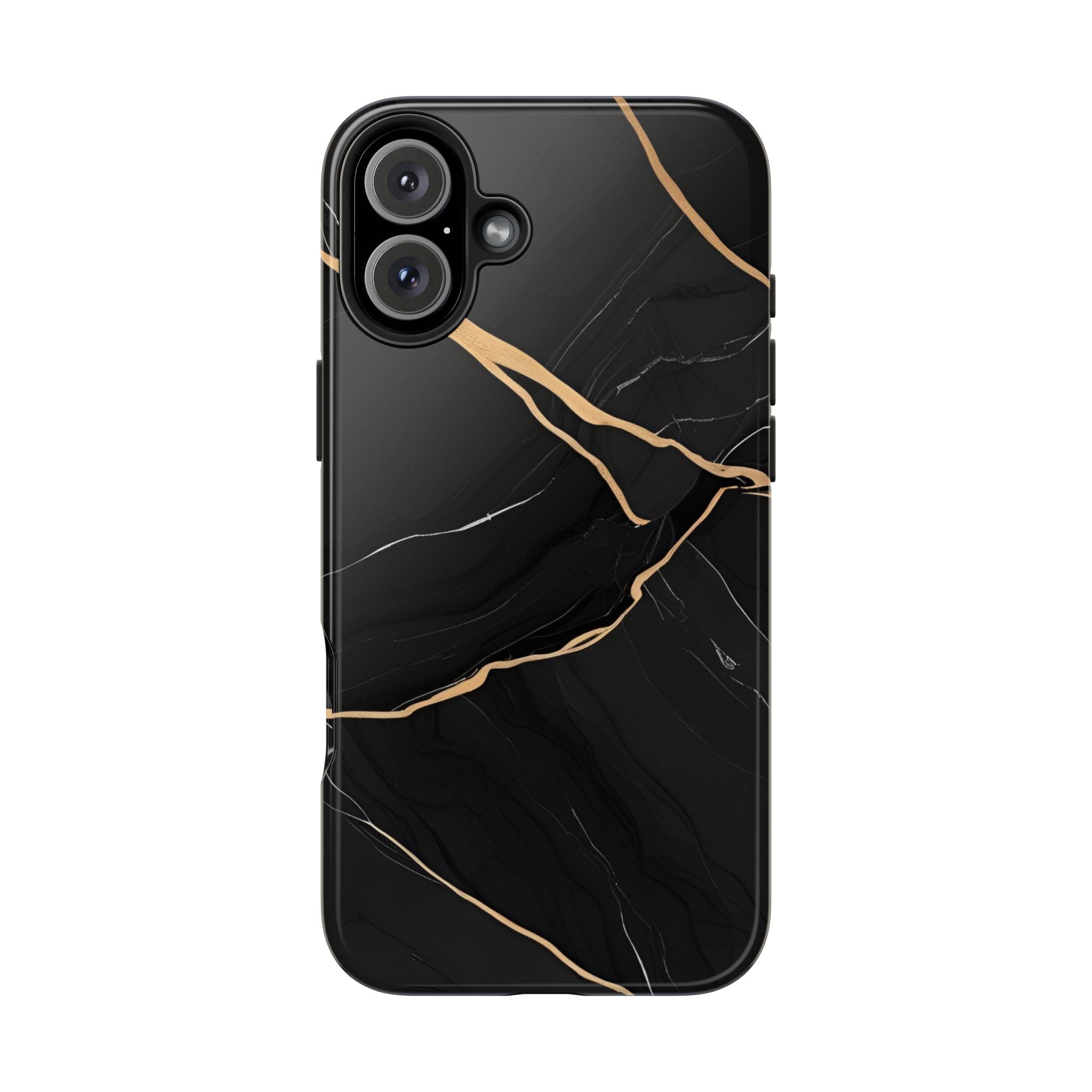 Elegant Black Marble Tough Phone Case | Stylish & Durable Protection