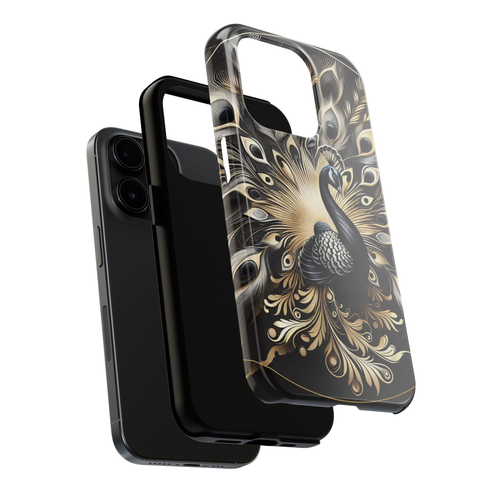 Elegant Peacock Tough Phone Case - Stylish and Durable Protection