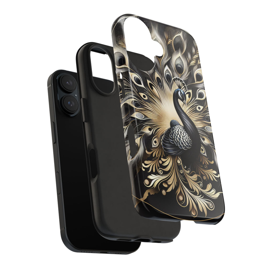 Elegant Peacock Tough Phone Case - Stylish and Durable Protection