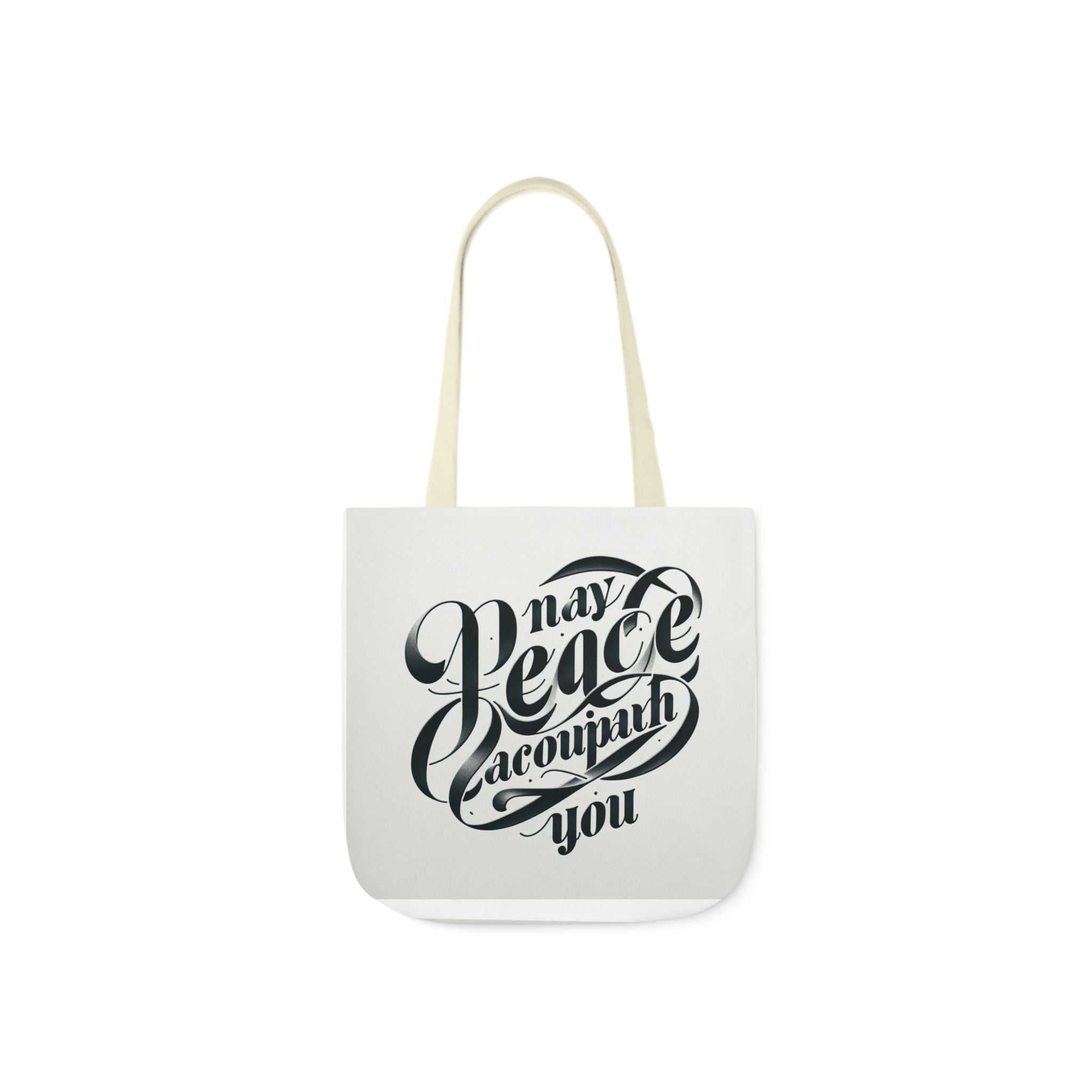 Inspirational Canvas Tote Bag - 5-Color Straps with 'May Peace Accompany You'