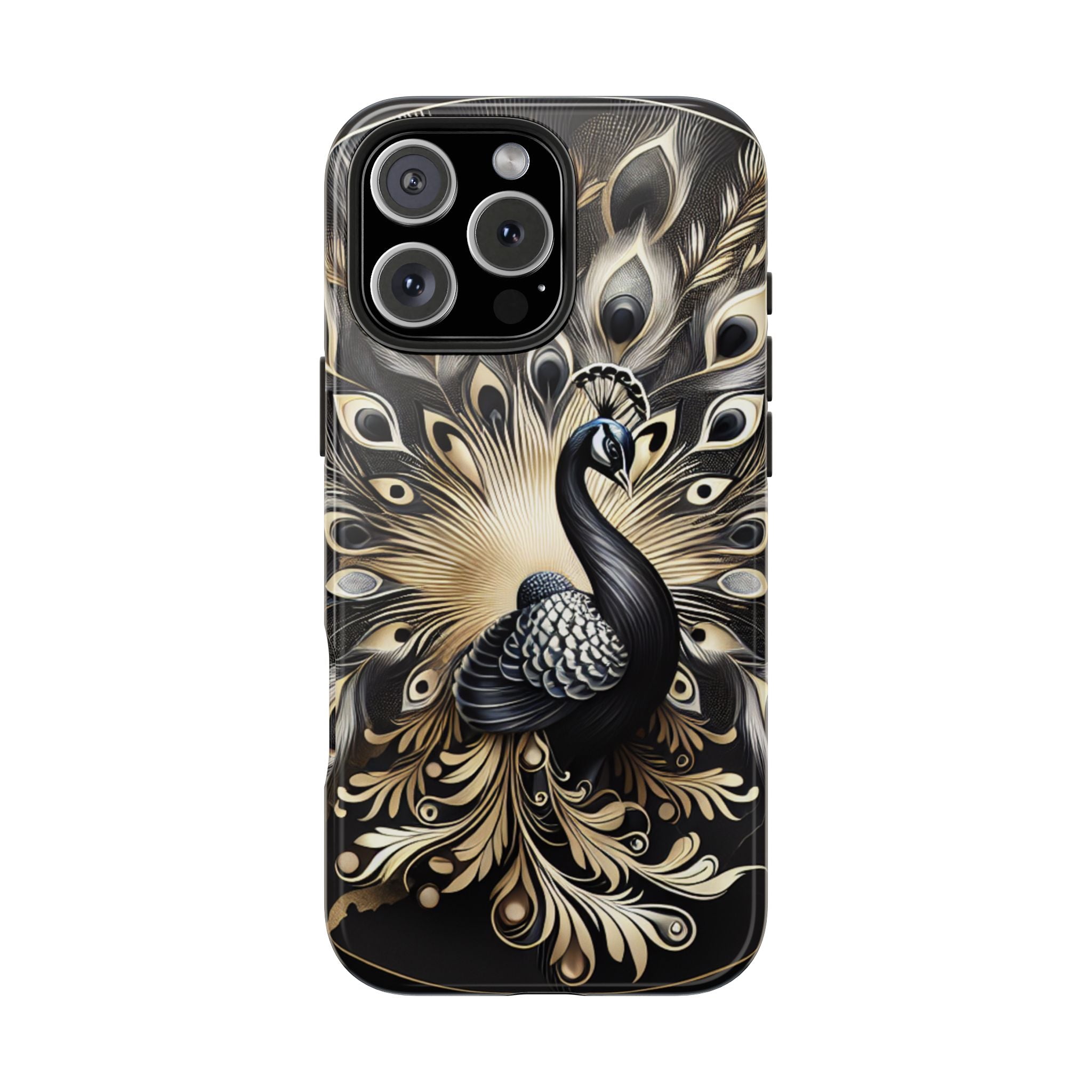 Elegant Peacock Tough Phone Case - Stylish and Durable Protection