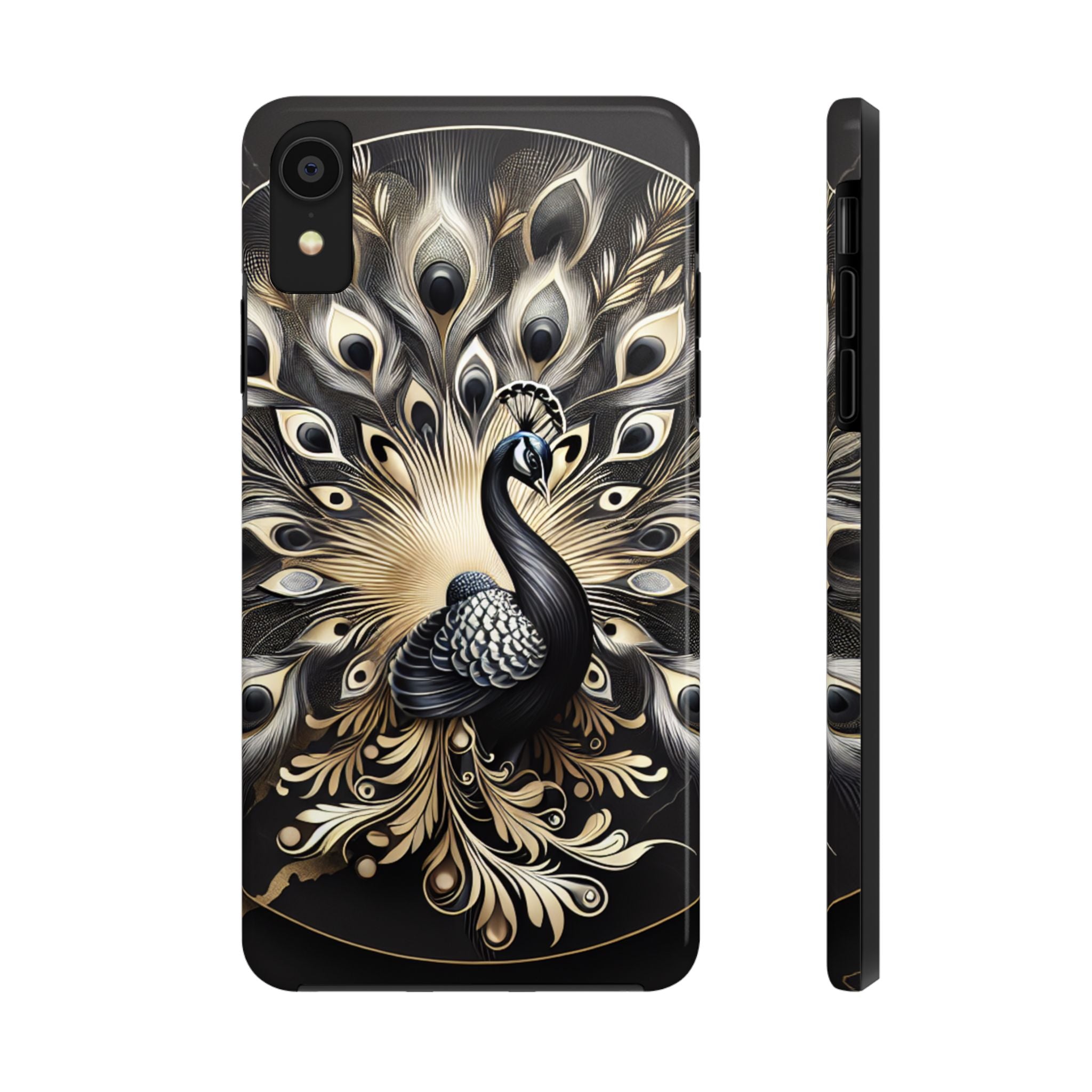 Elegant Peacock Tough Phone Case - Stylish and Durable Protection