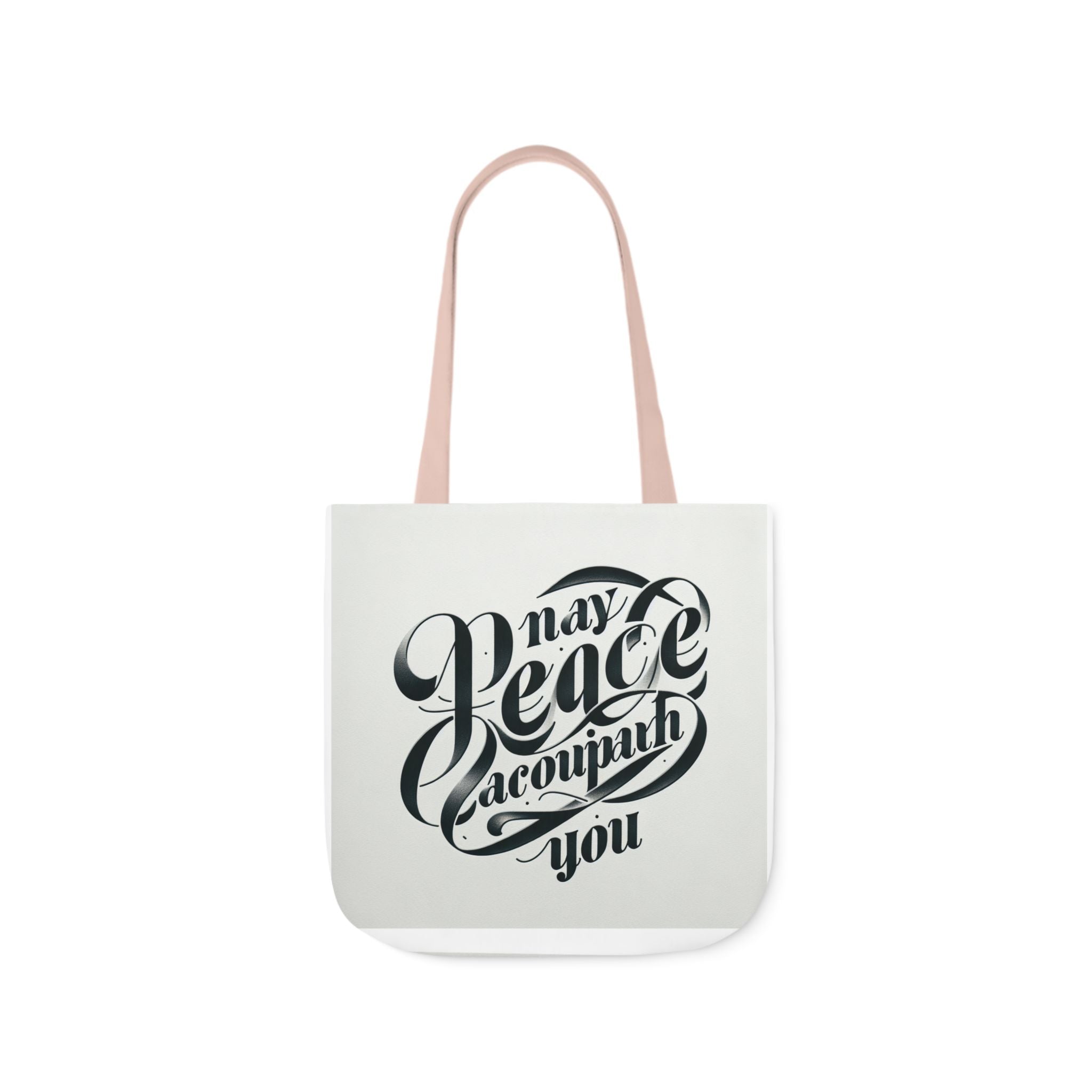 Inspirational Canvas Tote Bag - 5-Color Straps with 'May Peace Accompany You'