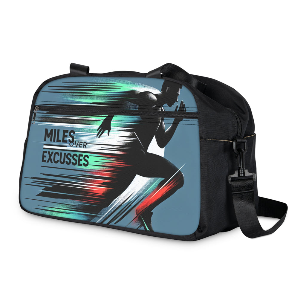 Fitness Handbag - "Miles Over Excuses" Sport Tote for Active Lifestyles