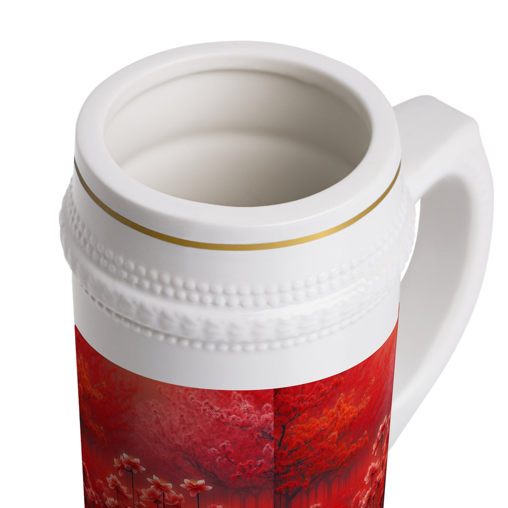Elegant Floral Beer Stein Mug - Perfect for Celebrations and Gift Giving