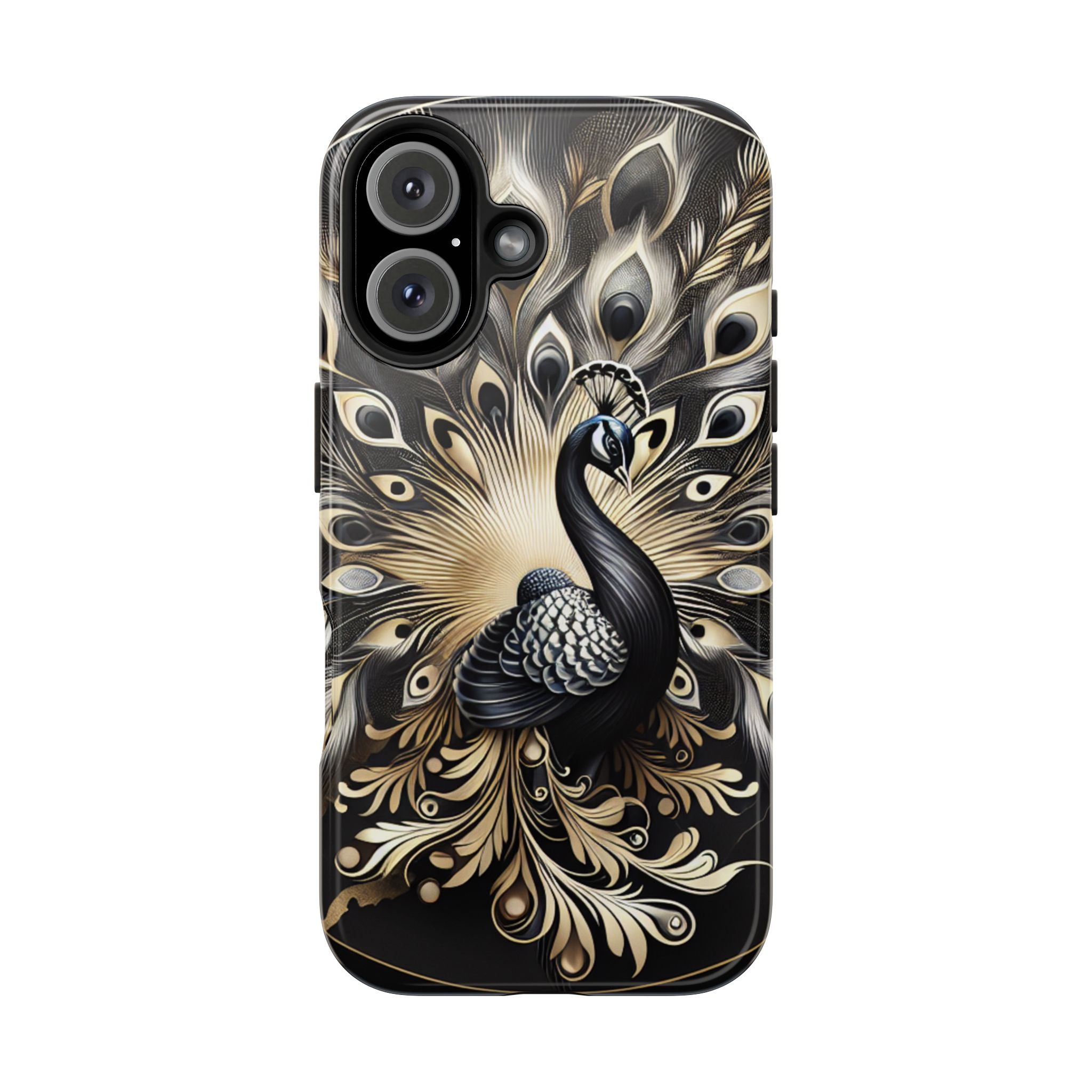 Elegant Peacock Tough Phone Case - Stylish and Durable Protection