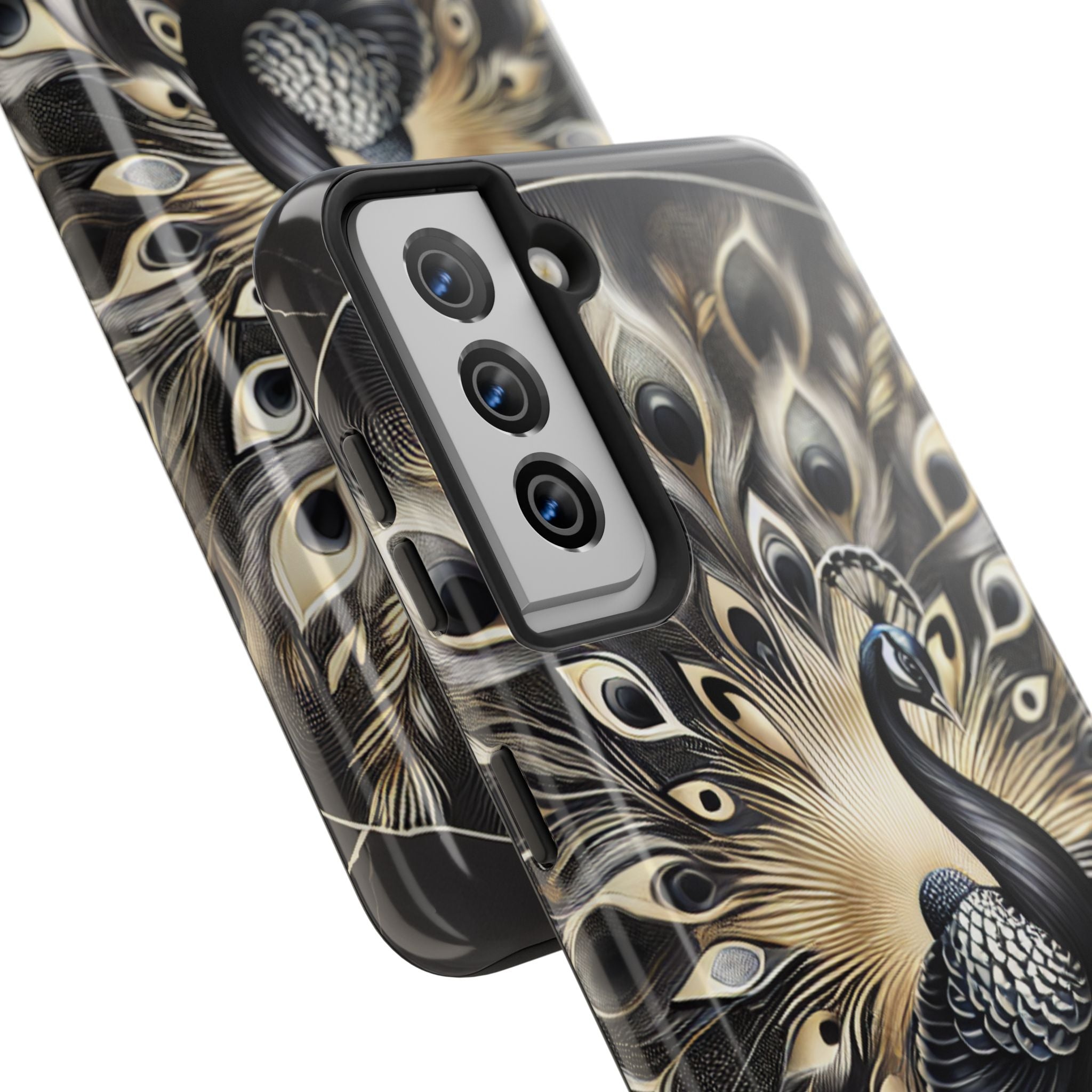 Elegant Peacock Tough Phone Case - Stylish and Durable Protection