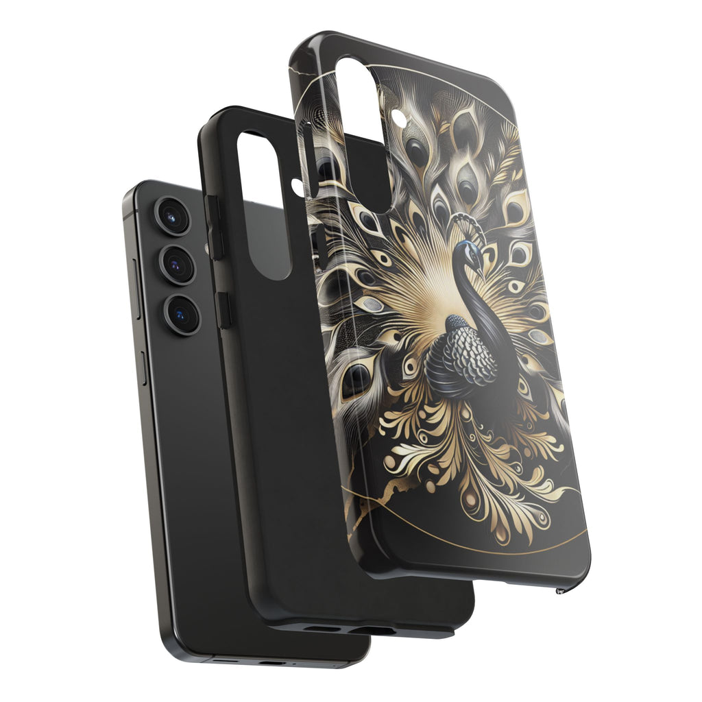 Elegant Peacock Tough Phone Case - Stylish and Durable Protection