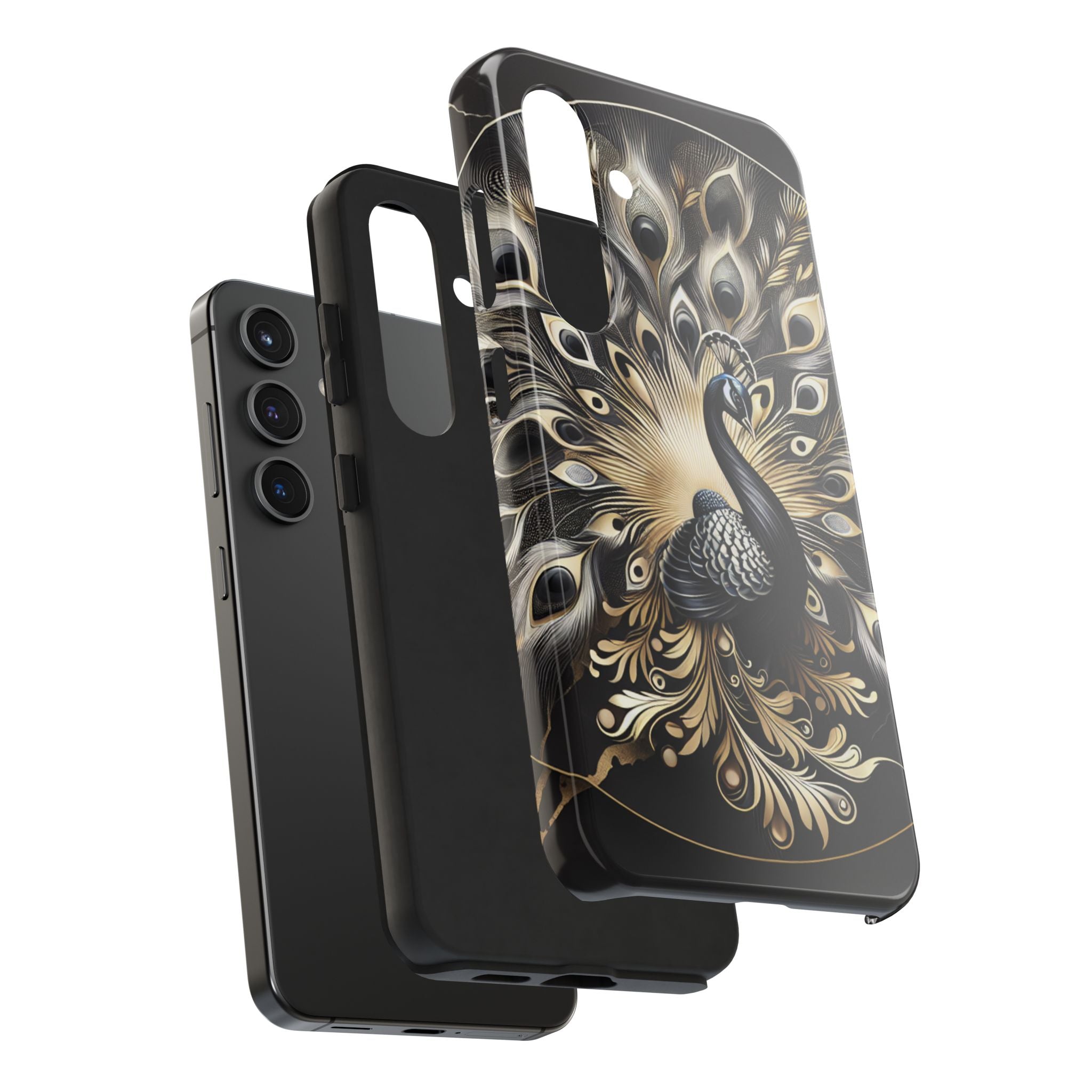 Elegant Peacock Tough Phone Case - Stylish and Durable Protection