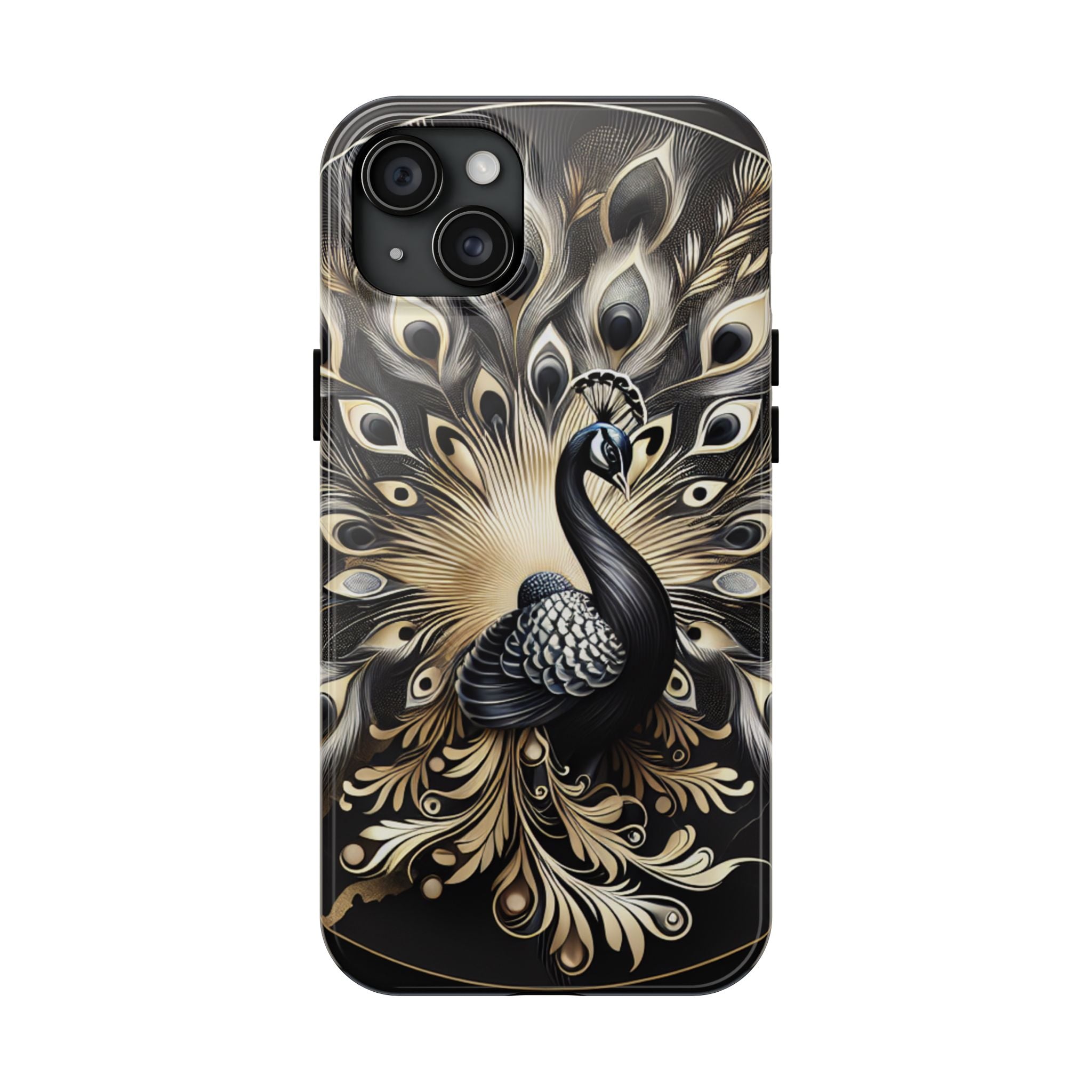 Elegant Peacock Tough Phone Case - Stylish and Durable Protection