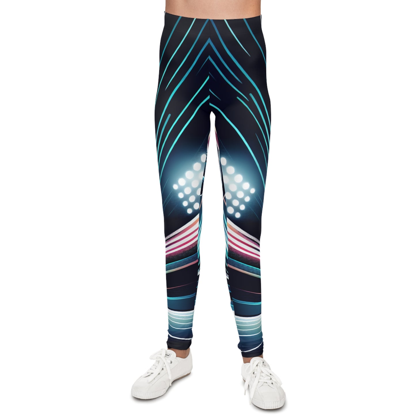 Youth Leggings with Neon Light Design - Stylish Activewear for Kids