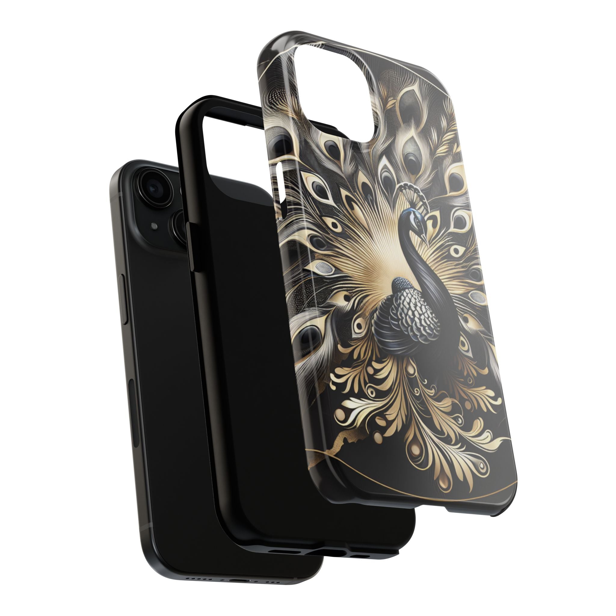 Elegant Peacock Tough Phone Case - Stylish and Durable Protection