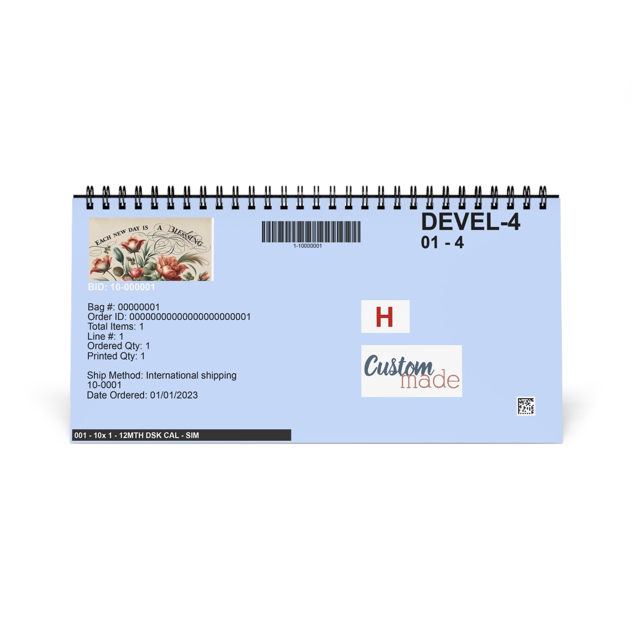 Inspirational Desktop Calendar – Floral Design with Motivational Quote