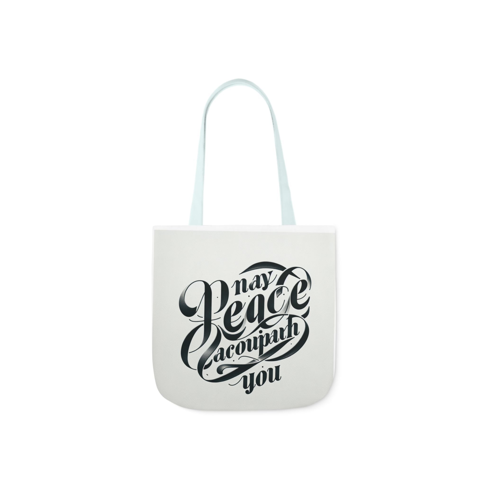 Inspirational Canvas Tote Bag - 5-Color Straps with 'May Peace Accompany You'