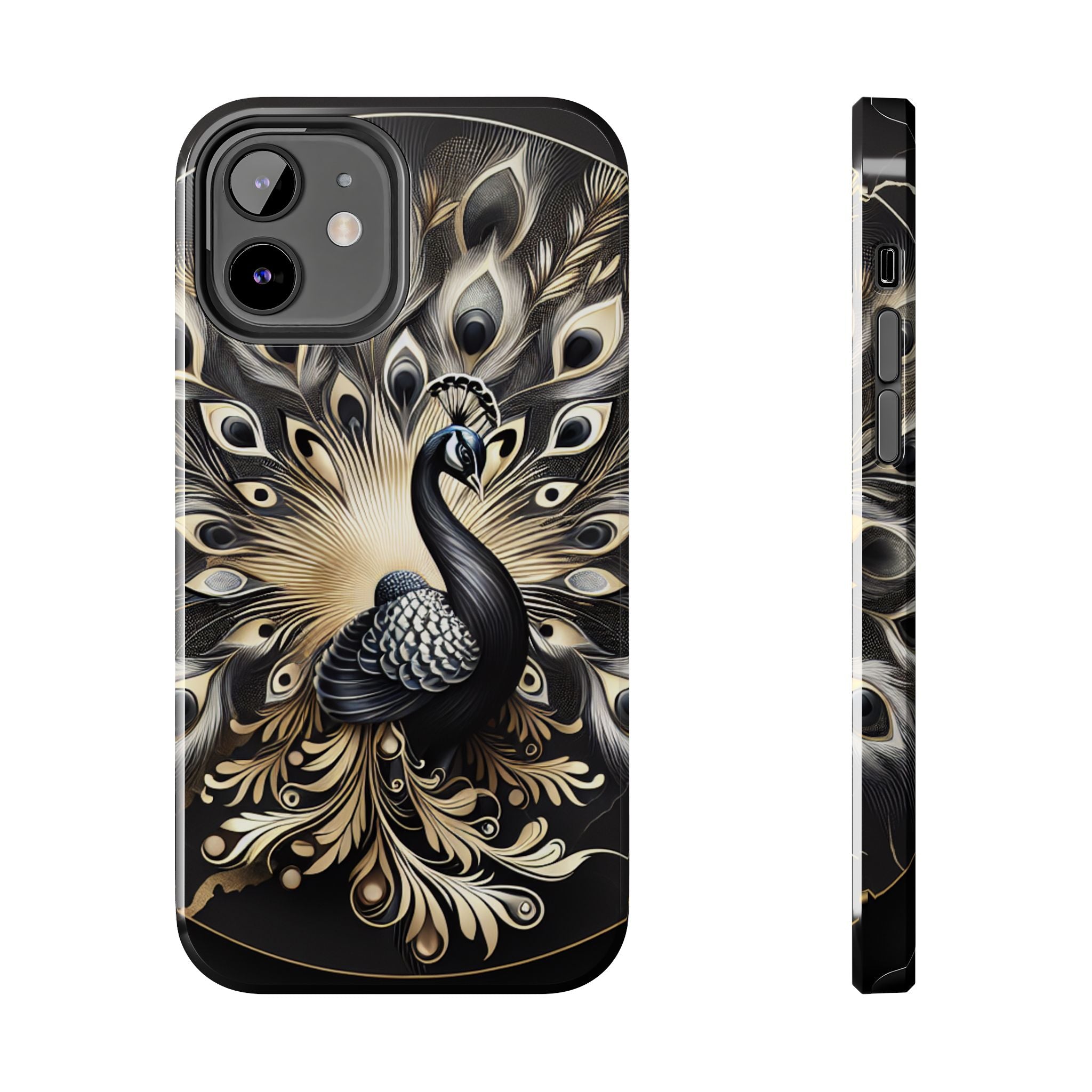 Elegant Peacock Tough Phone Case - Stylish and Durable Protection