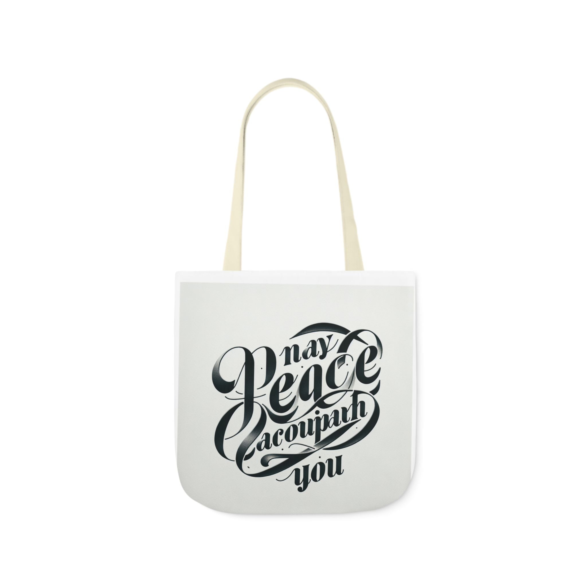 Inspirational Canvas Tote Bag - 5-Color Straps with 'May Peace Accompany You'