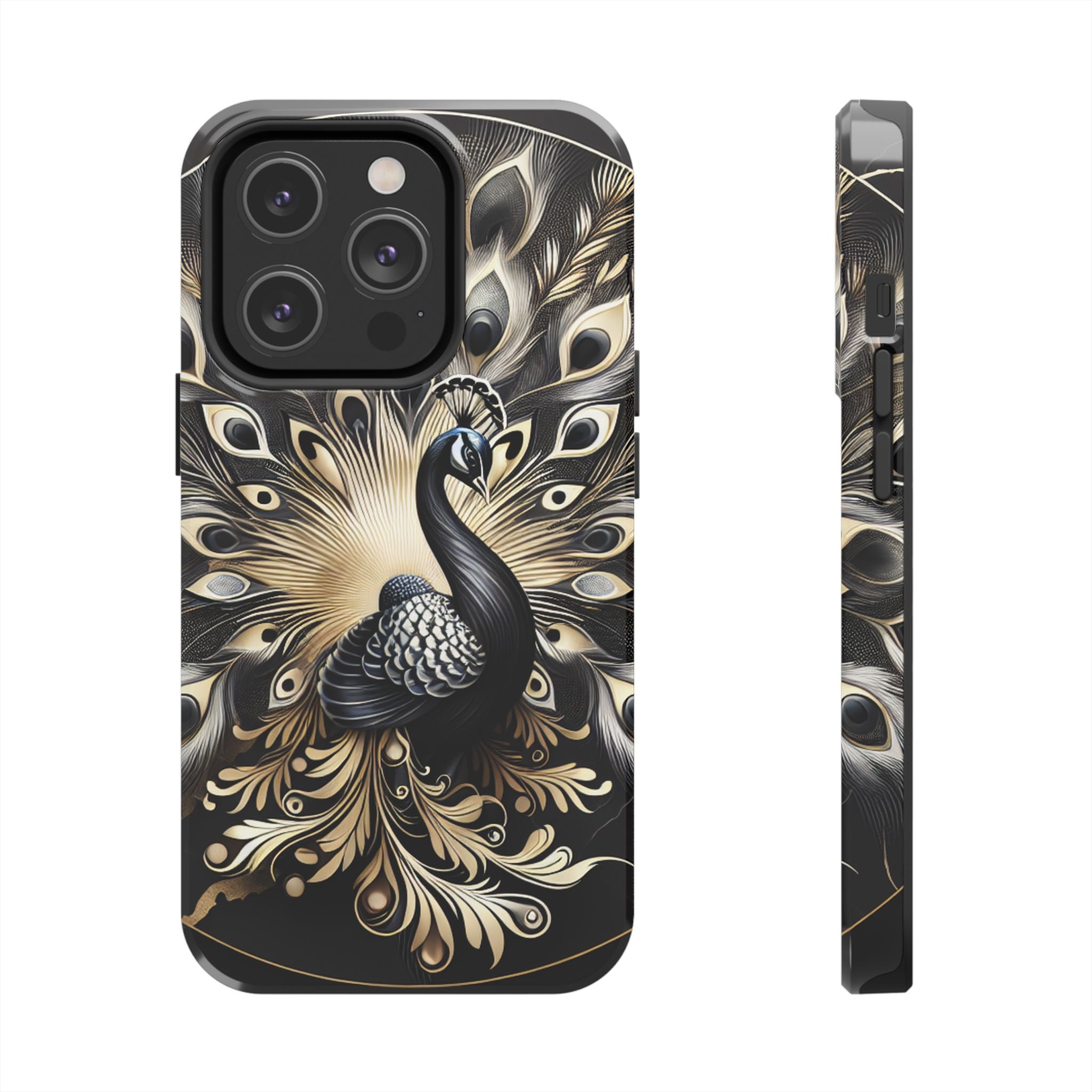 Elegant Peacock Tough Phone Case - Stylish and Durable Protection