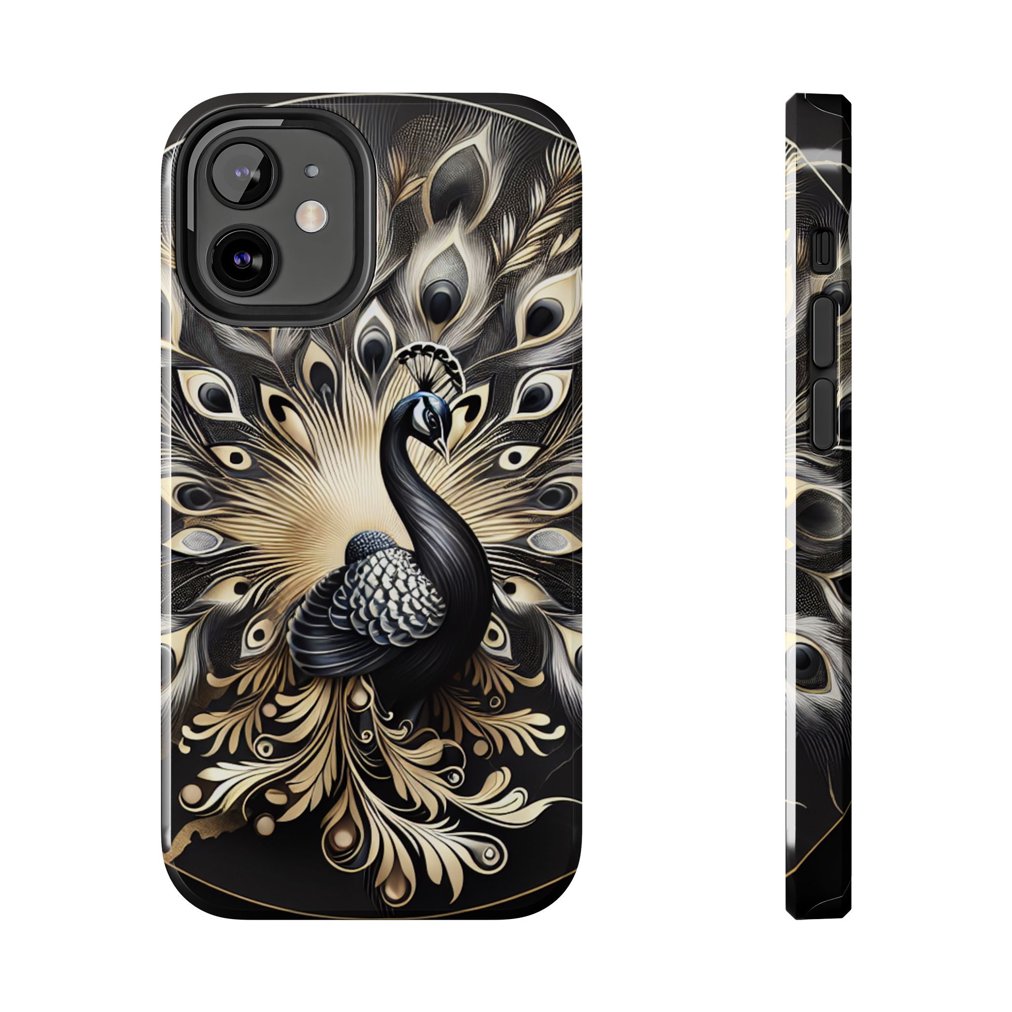 Elegant Peacock Tough Phone Case - Stylish and Durable Protection