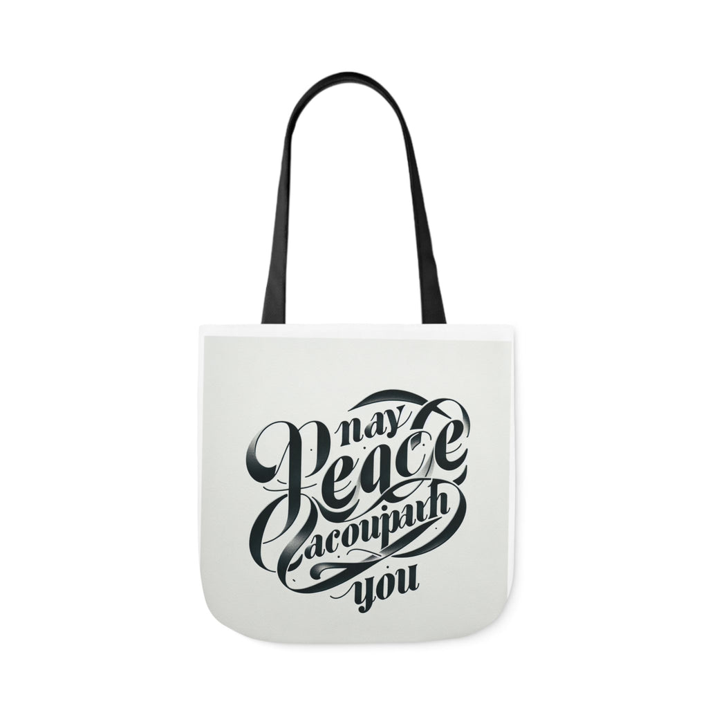Inspirational Canvas Tote Bag - 5-Color Straps with 'May Peace Accompany You'