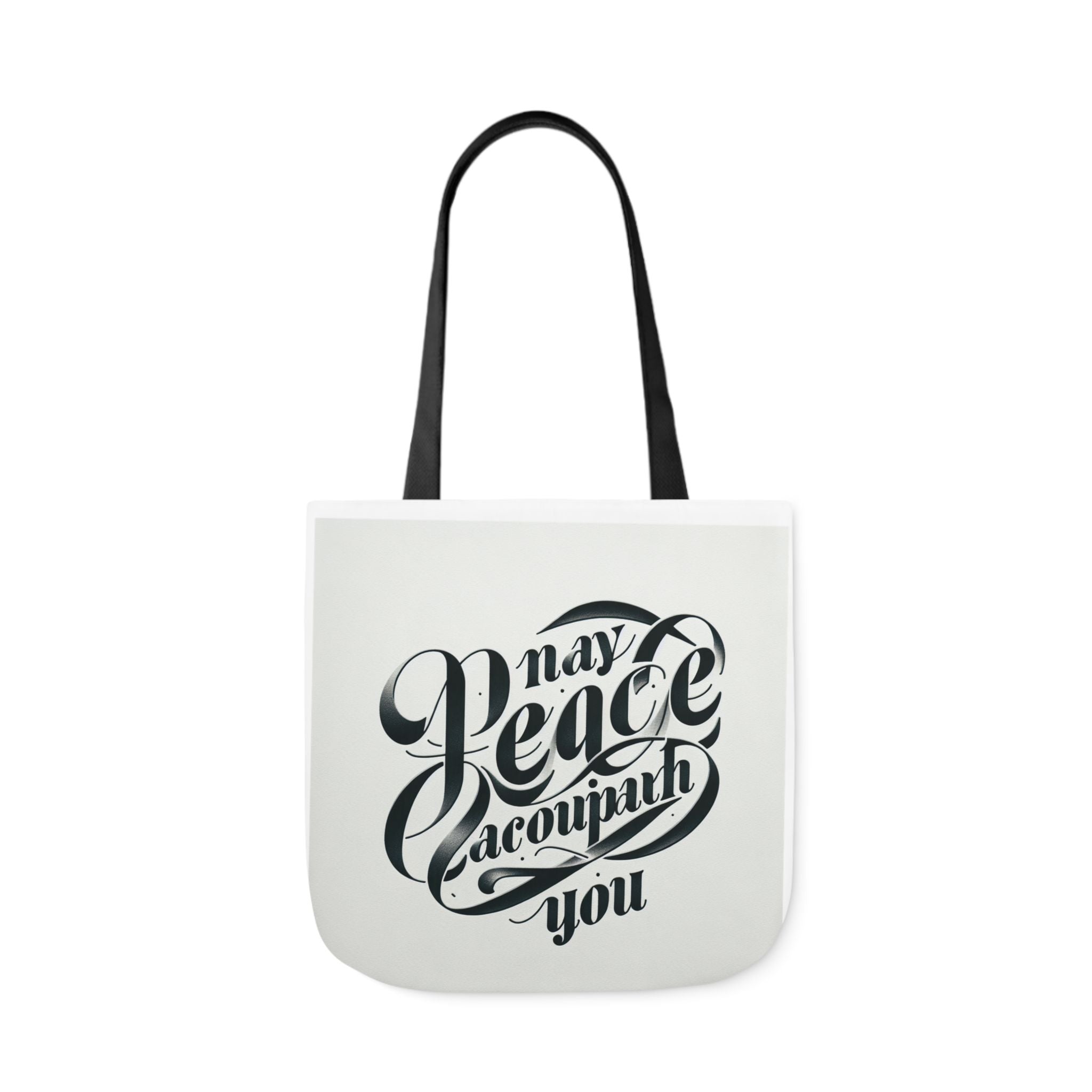 Inspirational Canvas Tote Bag - 5-Color Straps with 'May Peace Accompany You'