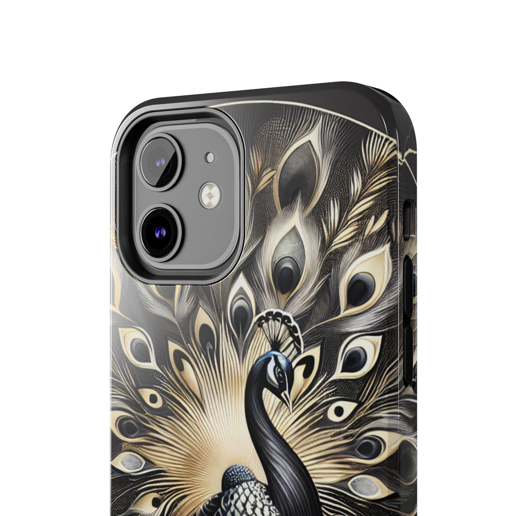 Elegant Peacock Tough Phone Case - Stylish and Durable Protection