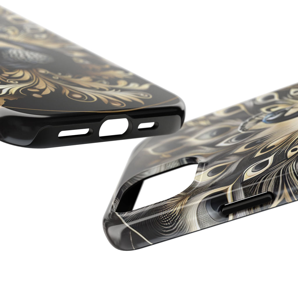 Elegant Peacock Tough Phone Case - Stylish and Durable Protection