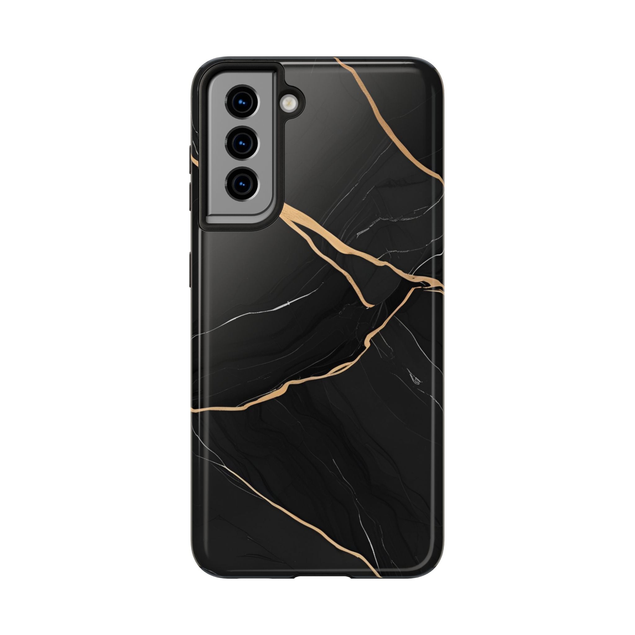 Elegant Black Marble Tough Phone Case | Stylish & Durable Protection