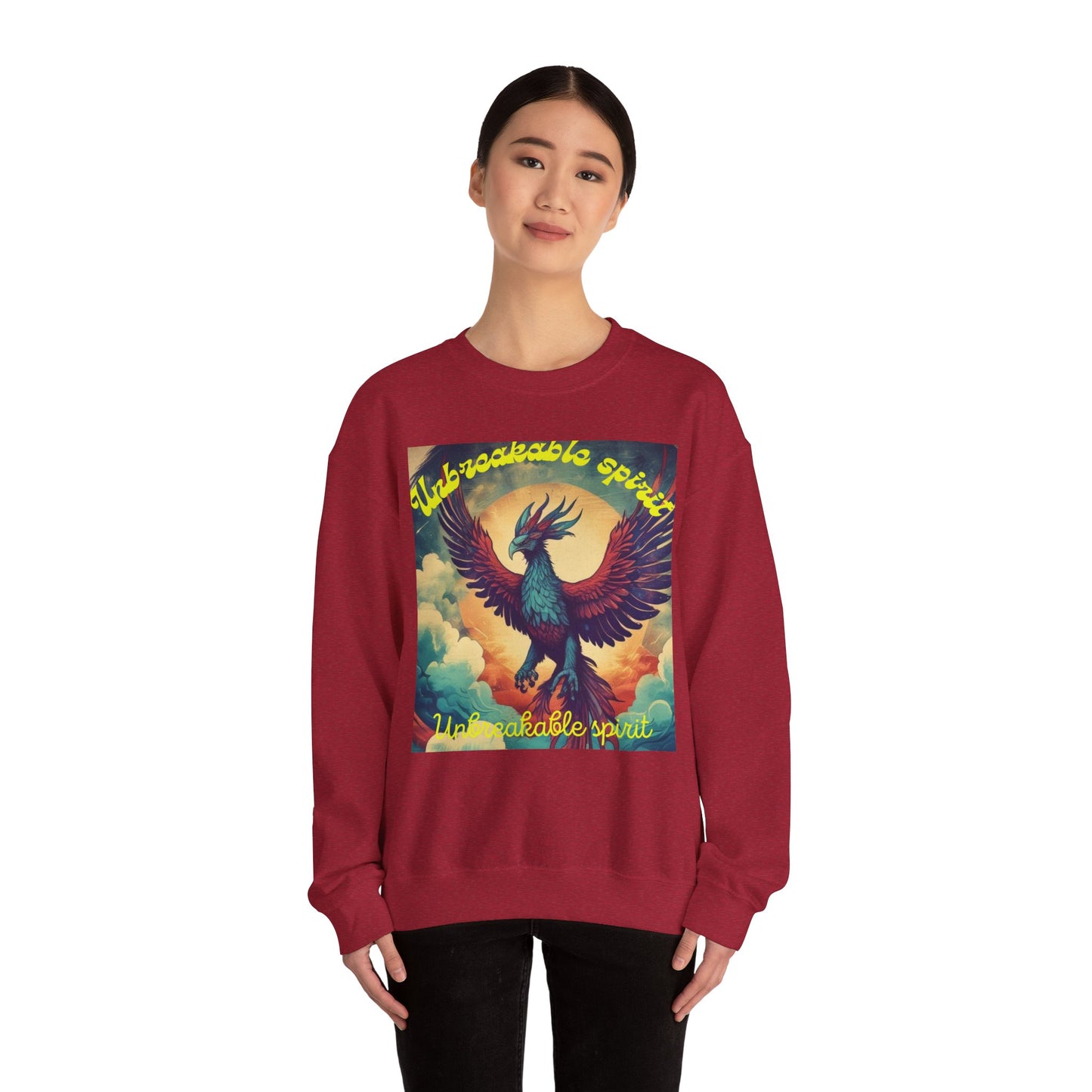 Unisex Heavy Blend Crewneck Sweatshirt - 'Unbreakable Spirit' Eagle Design