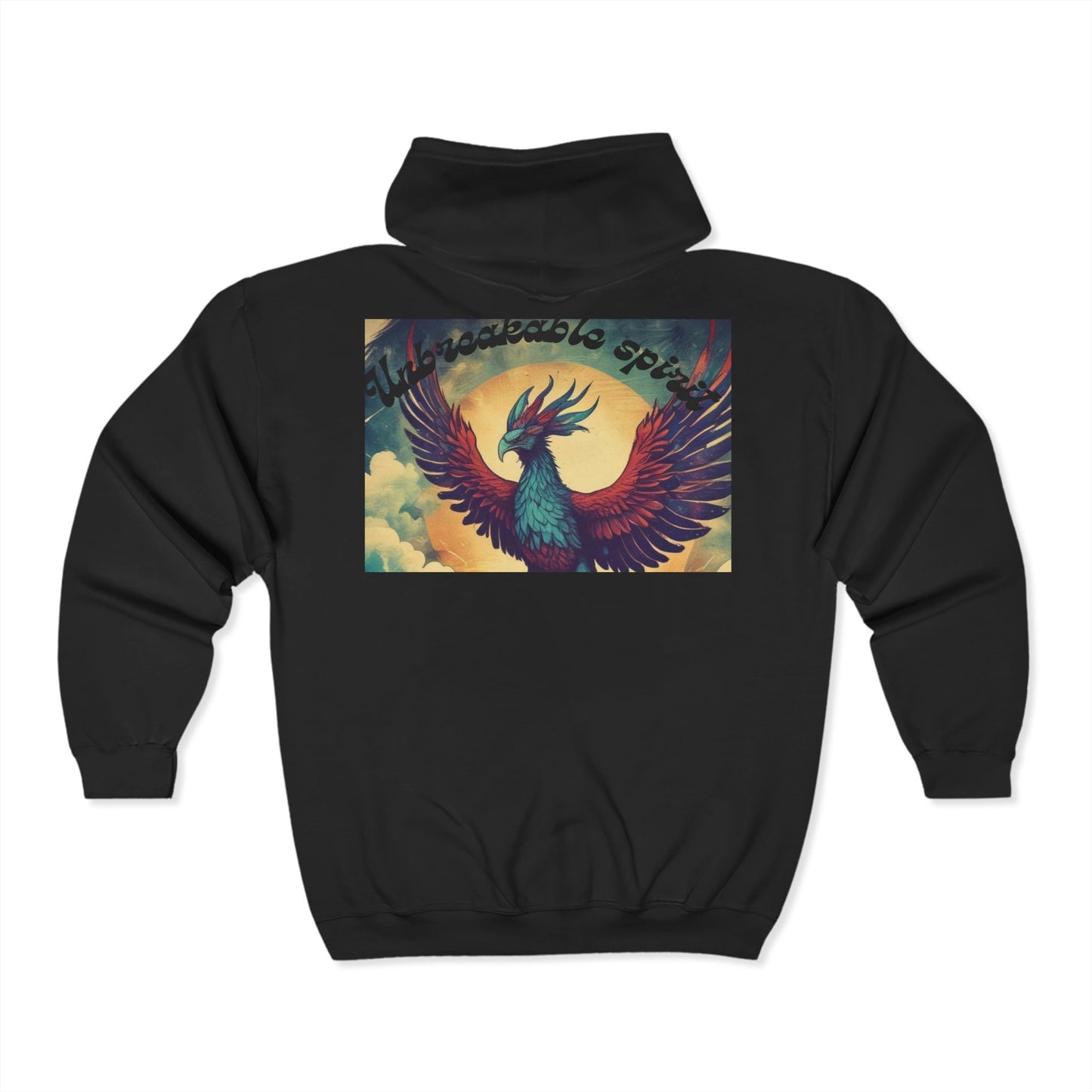 Unisex Heavy Blend™ Full Zip Hooded Sweatshirt - "Unbreakable Spirit" Graphic Hoodie