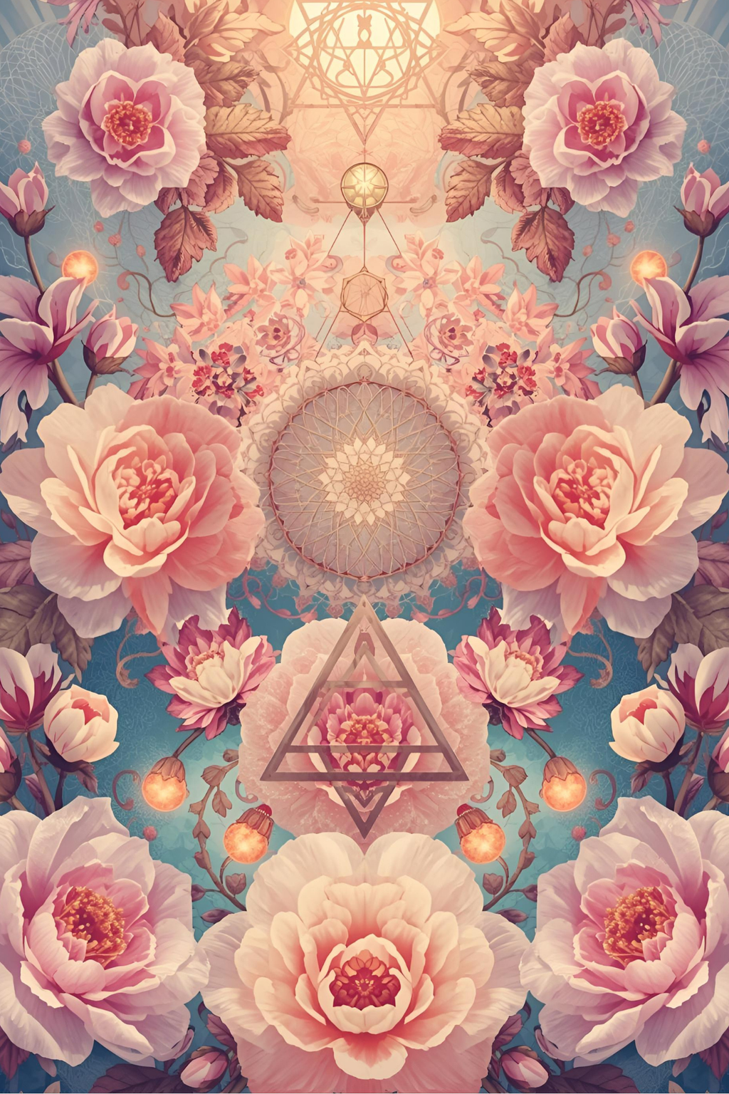 Sacred Bloom Harmony in Light-Wallart