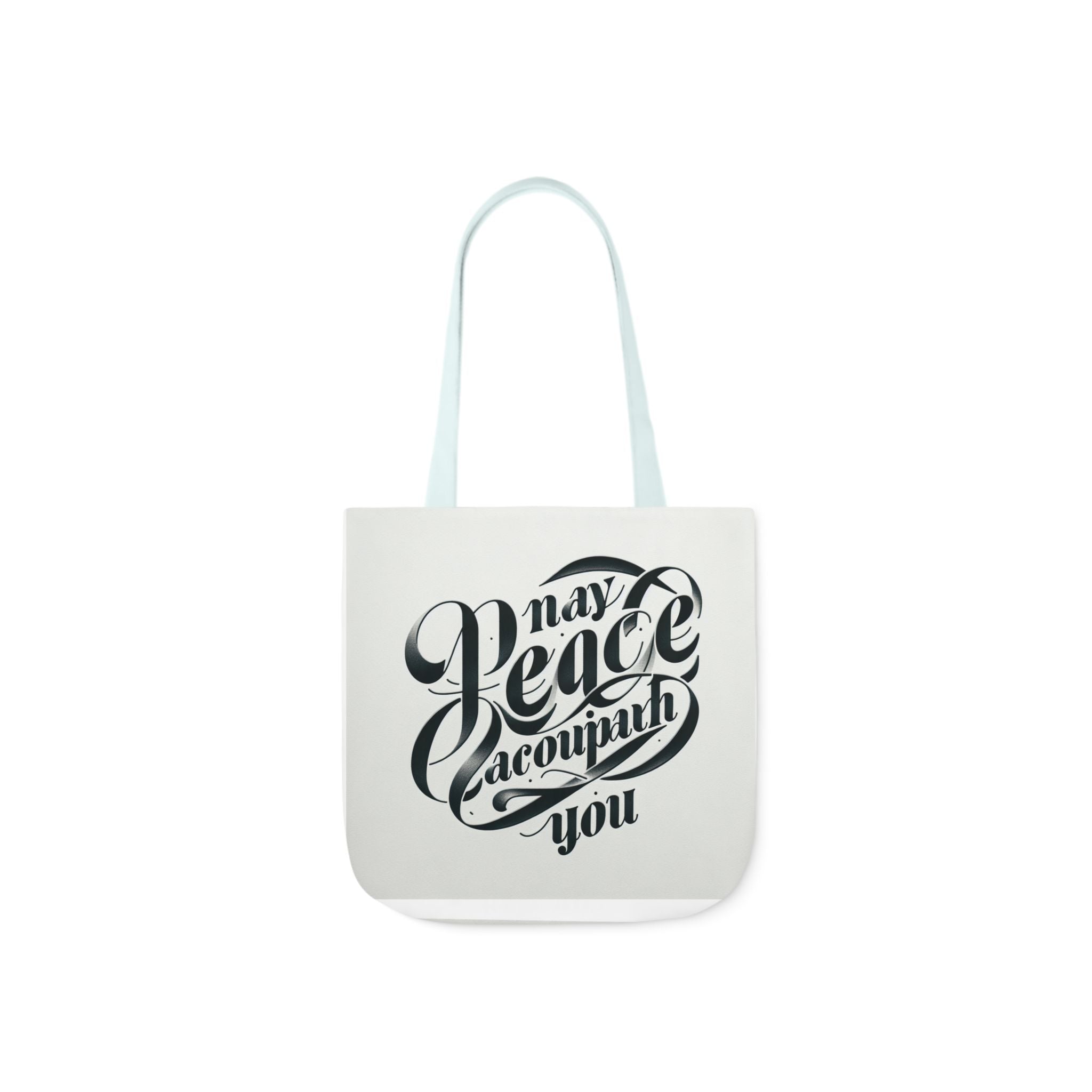 Inspirational Canvas Tote Bag - 5-Color Straps with 'May Peace Accompany You'