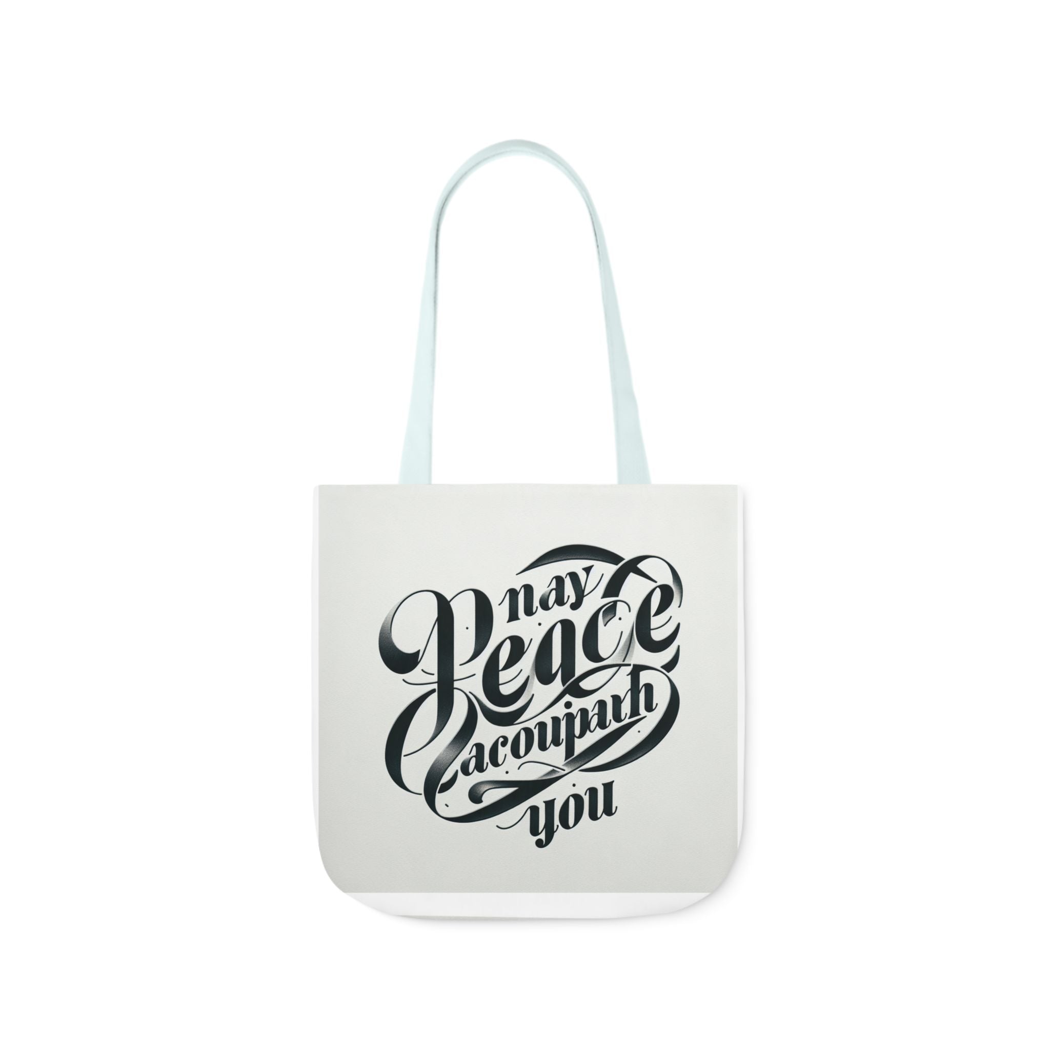 Inspirational Canvas Tote Bag - 5-Color Straps with 'May Peace Accompany You'