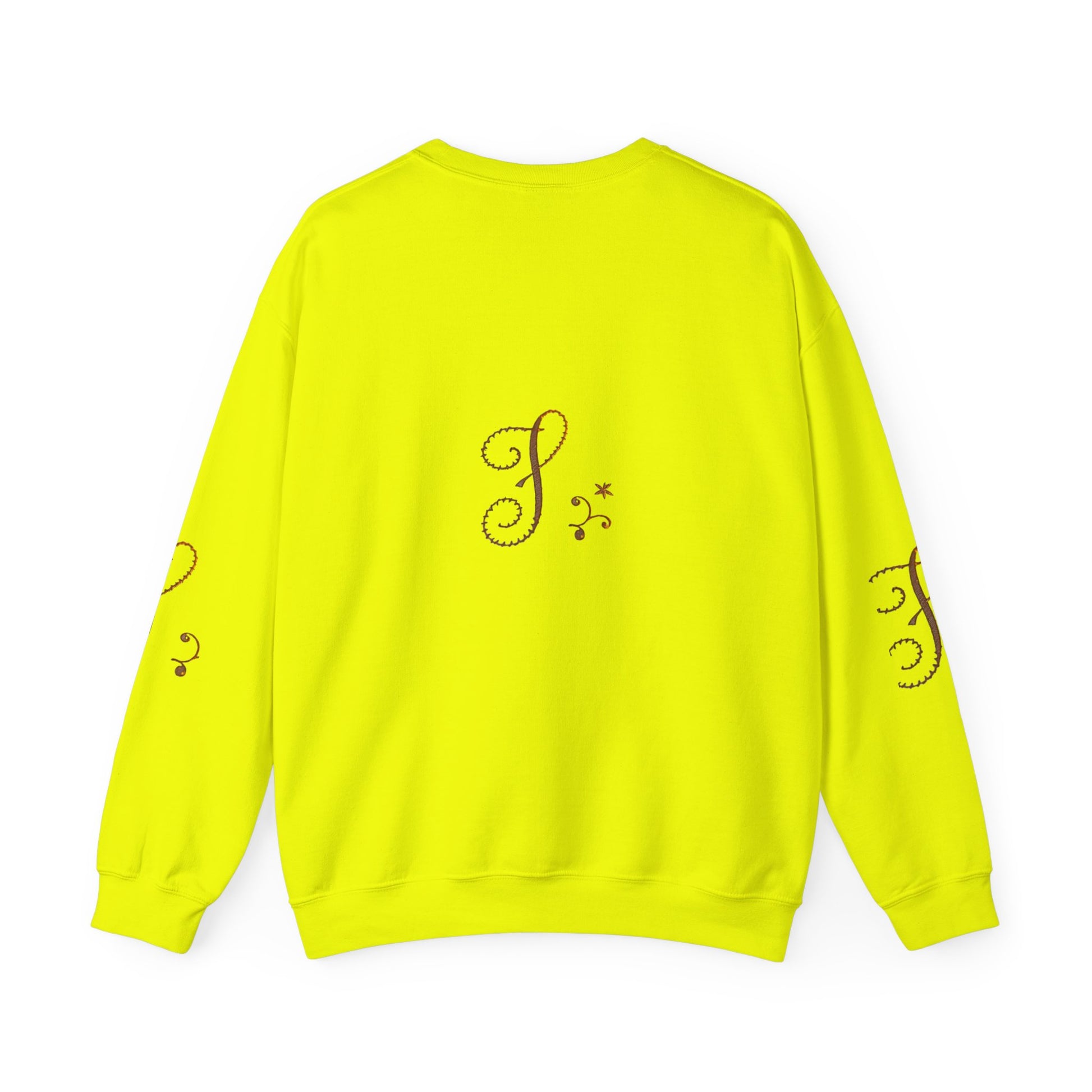 Boho-Chic Unisex Crewneck Sweatshirt with Elegant Embroidery