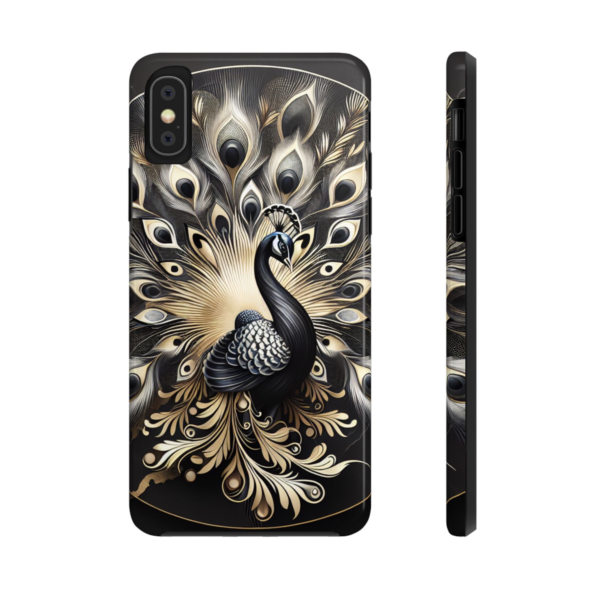 Elegant Peacock Tough Phone Case - Stylish and Durable Protection