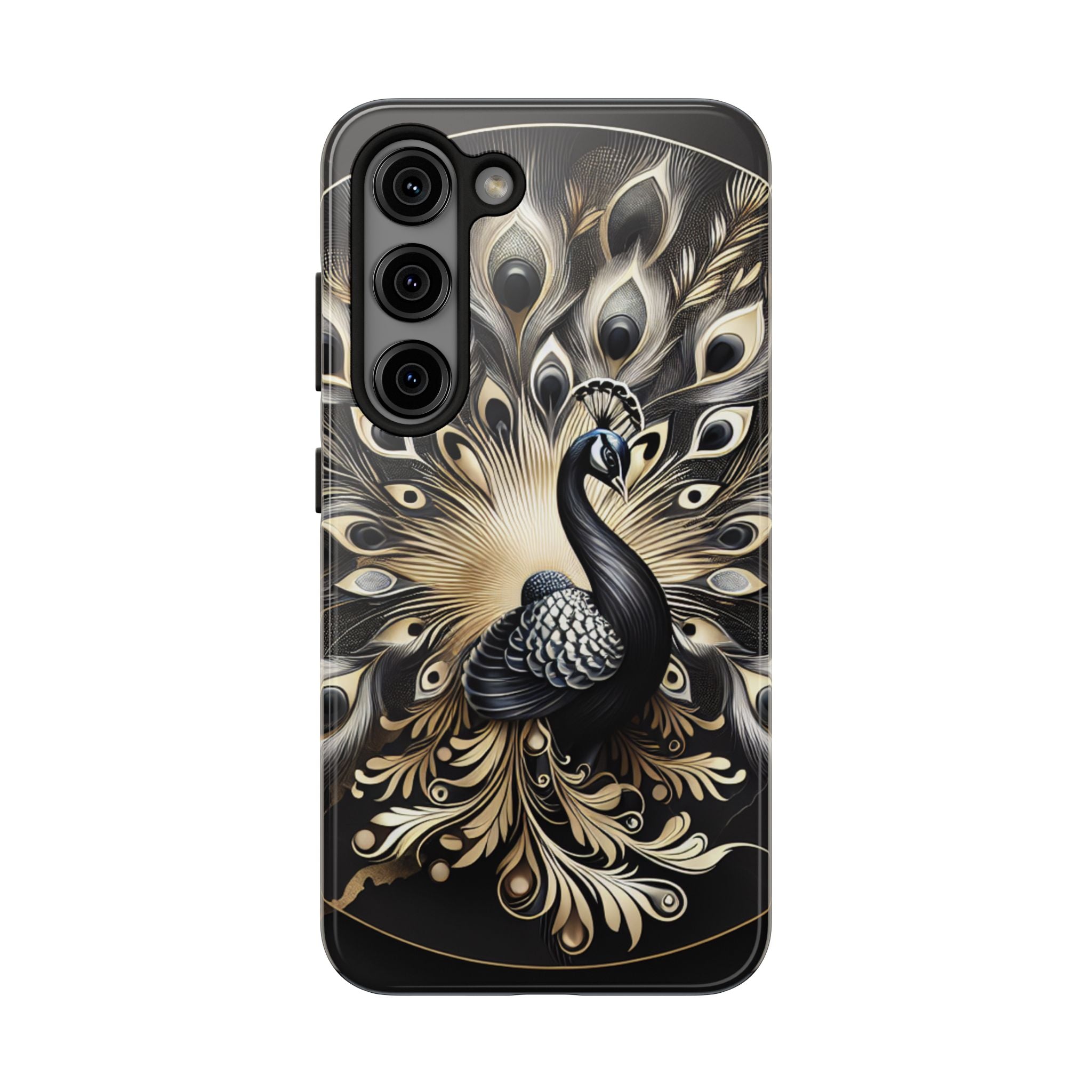 Elegant Peacock Tough Phone Case - Stylish and Durable Protection