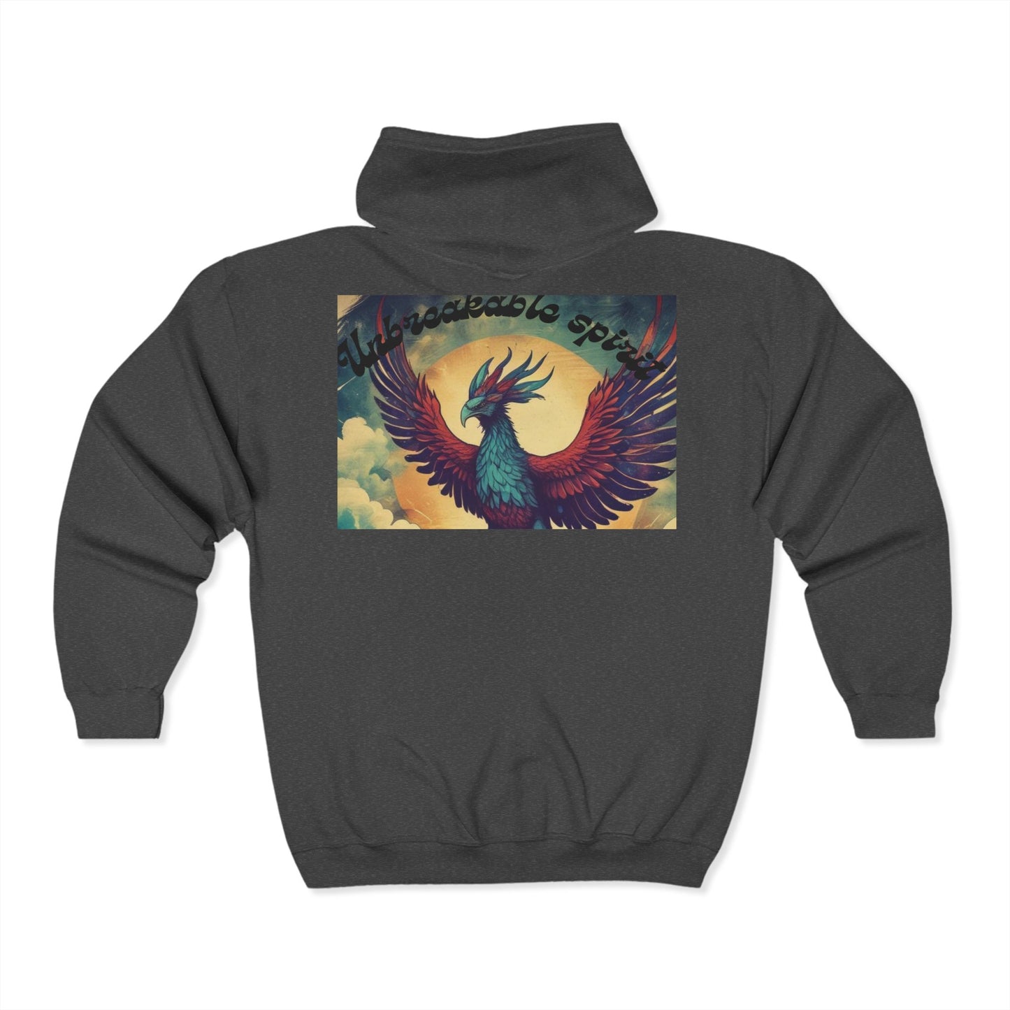 Unisex Heavy Blend™ Full Zip Hooded Sweatshirt - "Unbreakable Spirit" Graphic Hoodie