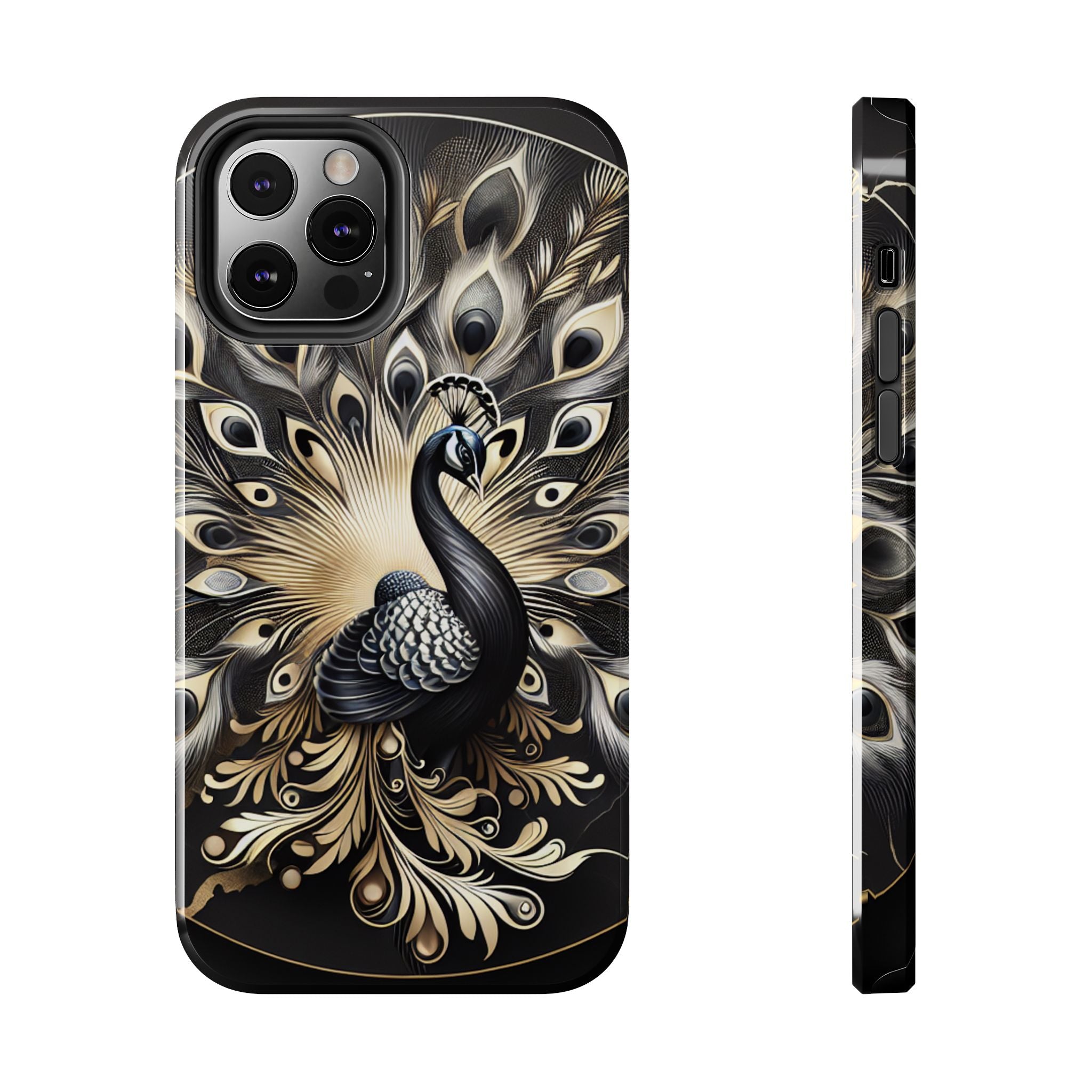 Elegant Peacock Tough Phone Case - Stylish and Durable Protection