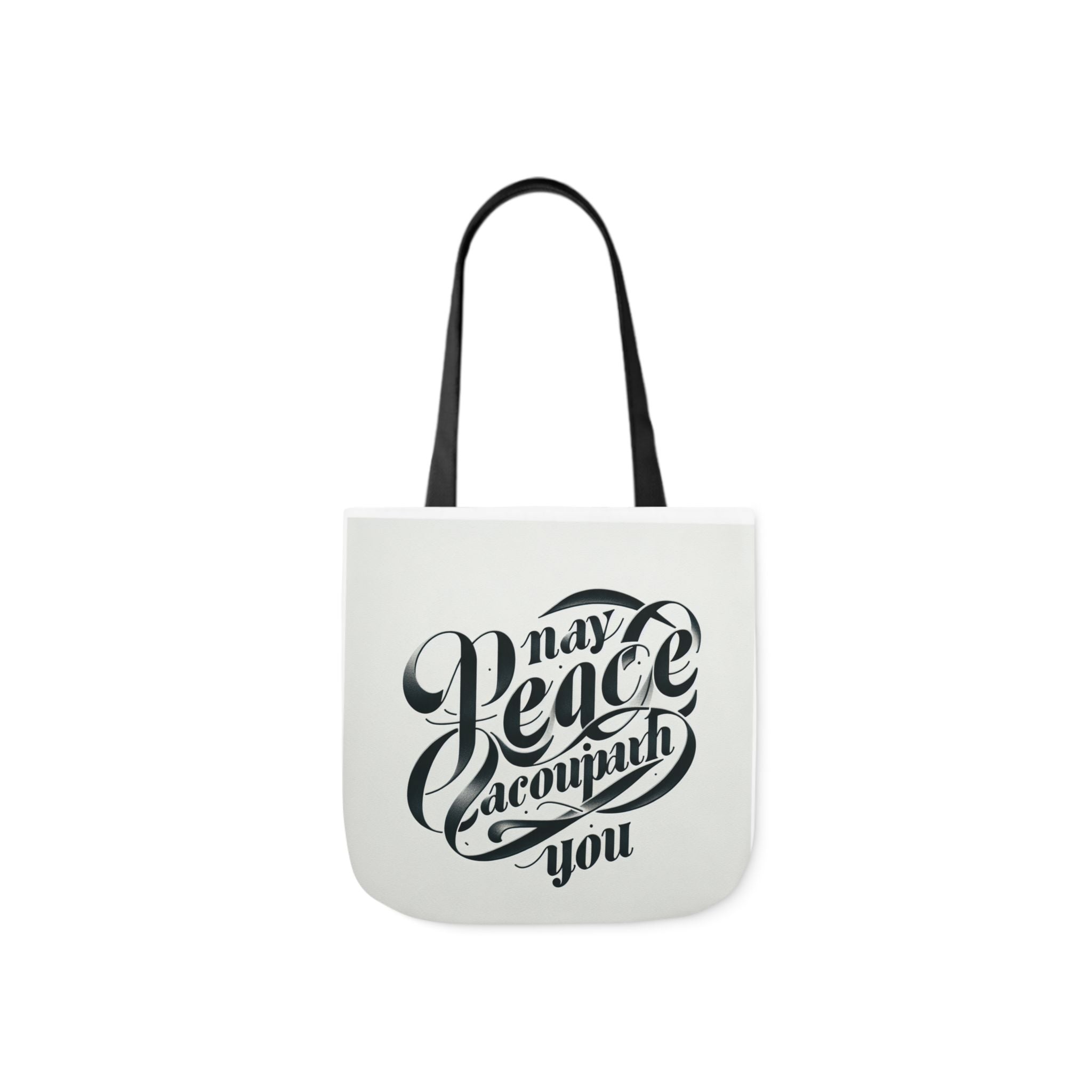 Inspirational Canvas Tote Bag - 5-Color Straps with 'May Peace Accompany You'
