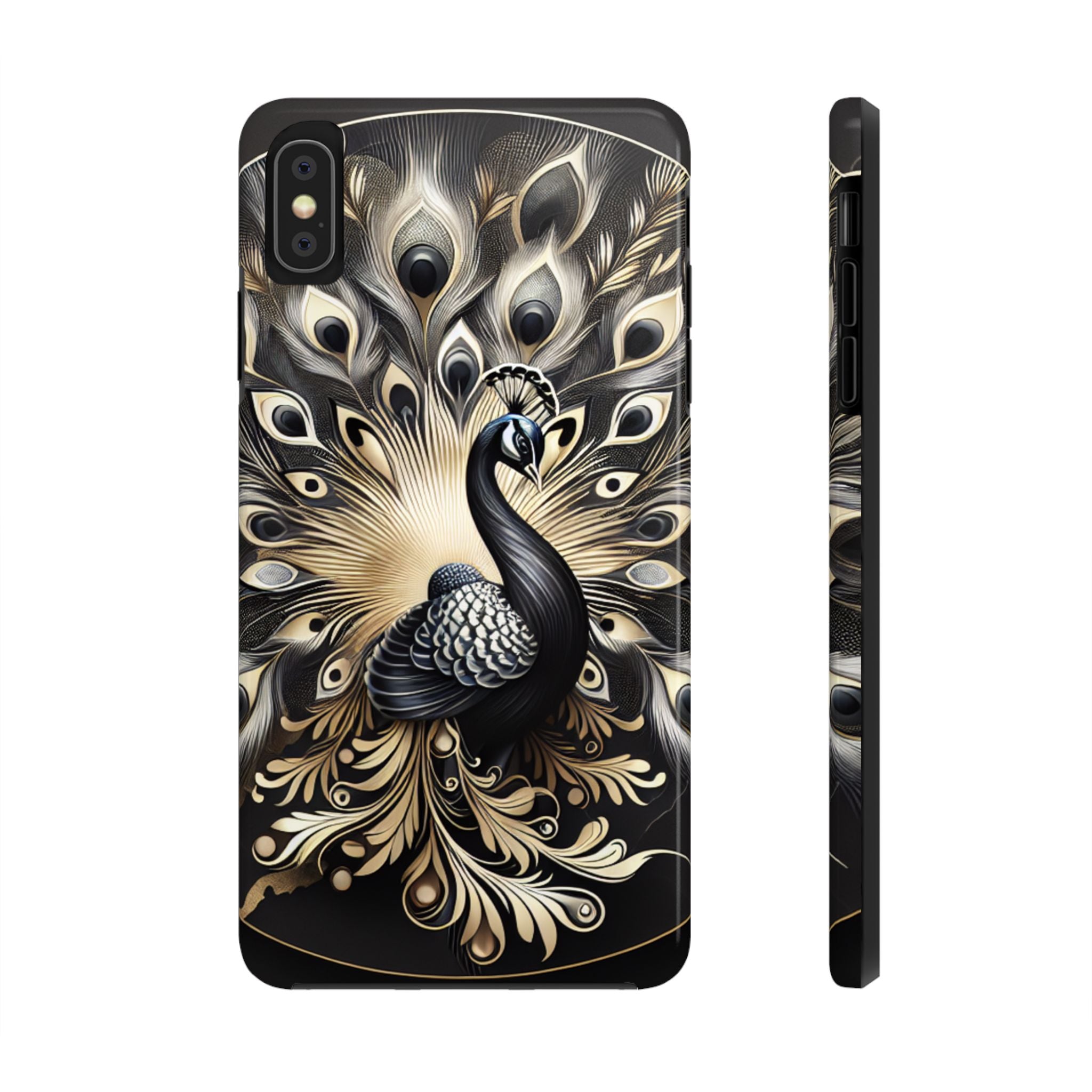 Elegant Peacock Tough Phone Case - Stylish and Durable Protection