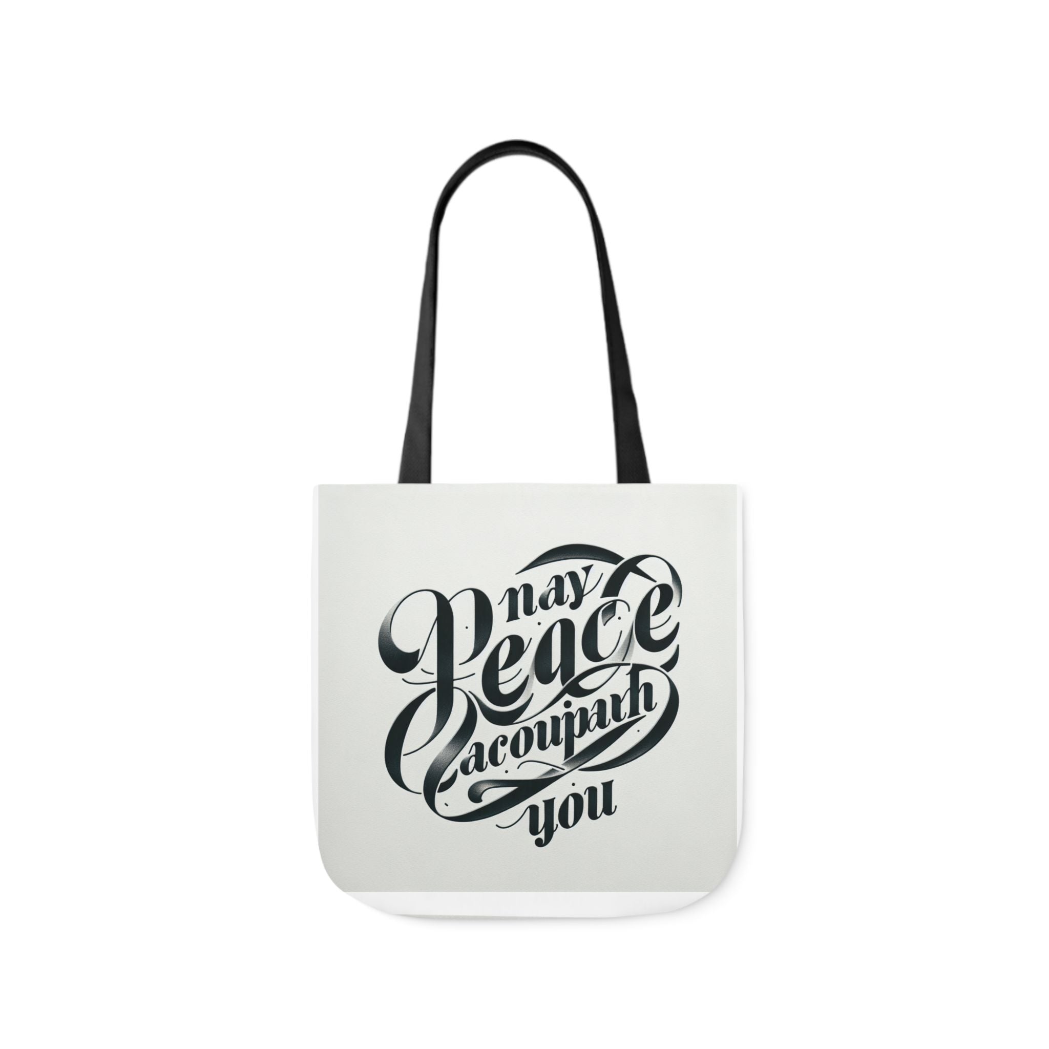 Inspirational Canvas Tote Bag - 5-Color Straps with 'May Peace Accompany You'