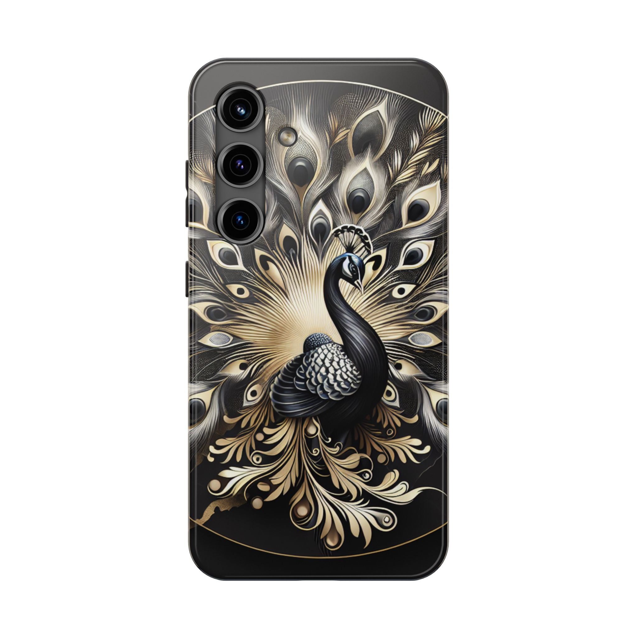 Elegant Peacock Tough Phone Case - Stylish and Durable Protection