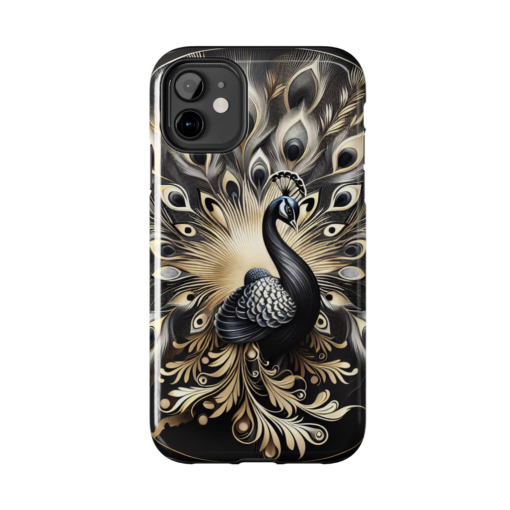 Elegant Peacock Tough Phone Case - Stylish and Durable Protection