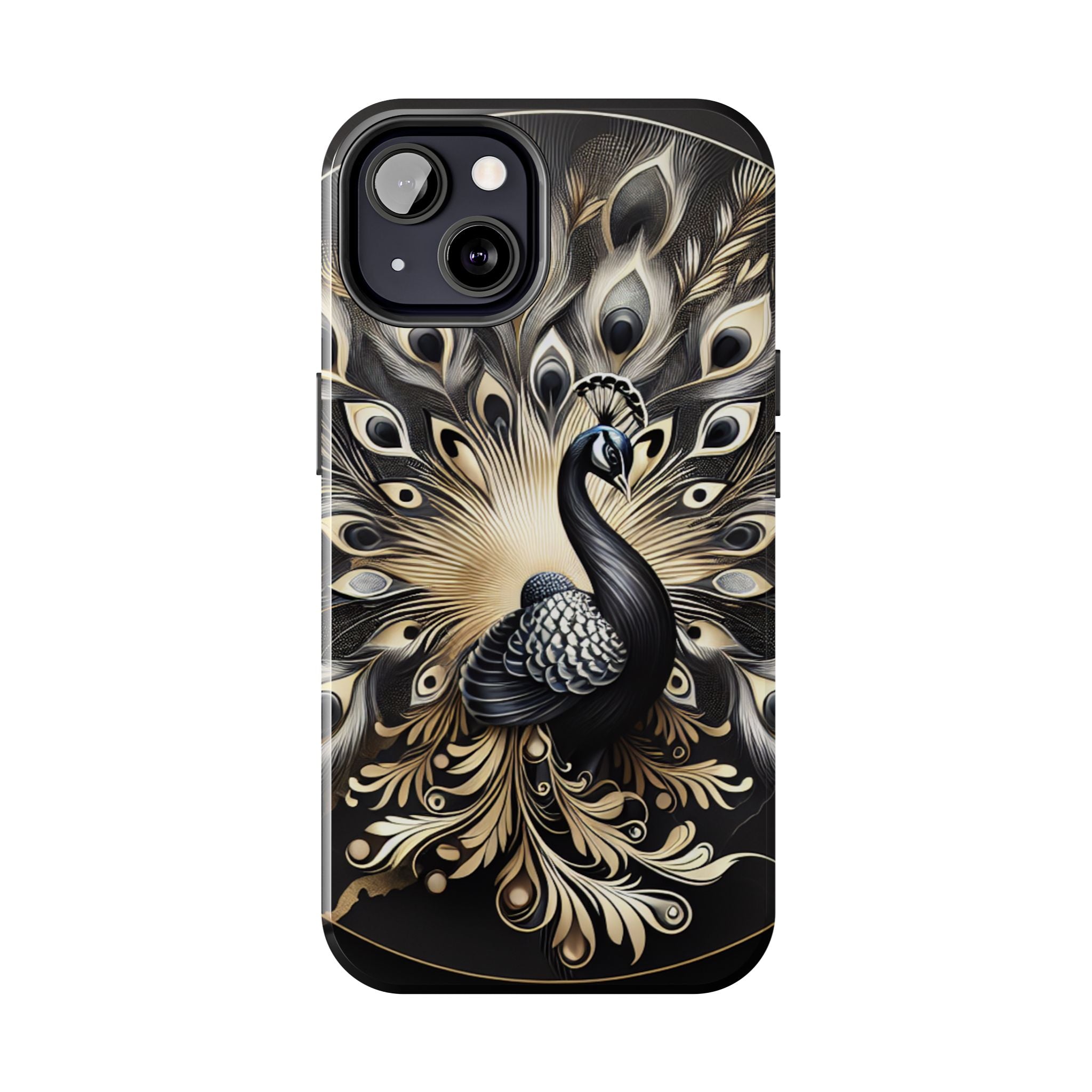 Elegant Peacock Tough Phone Case - Stylish and Durable Protection
