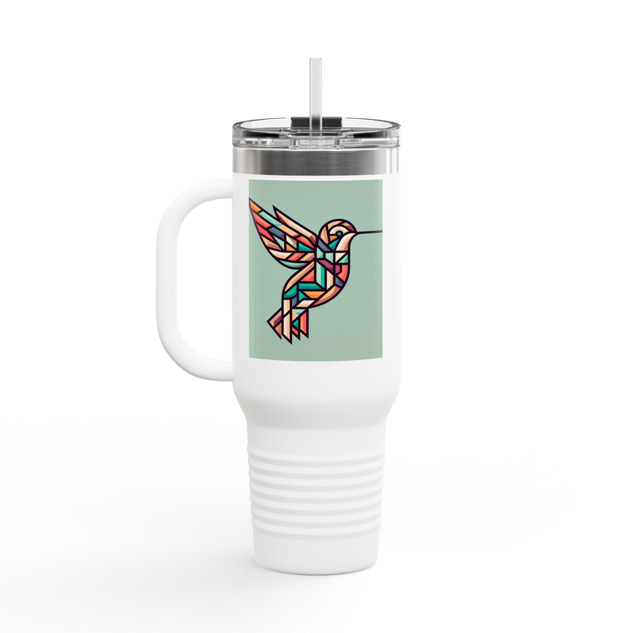 Colorful Hummingbird Insulated Travel Mug - 40oz Coffee Cup for Nature Lovers