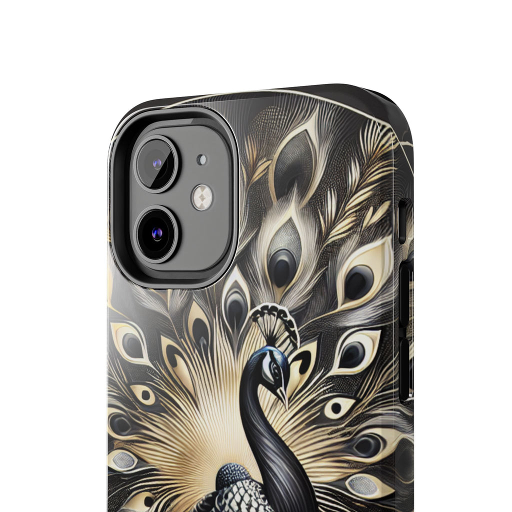 Elegant Peacock Tough Phone Case - Stylish and Durable Protection